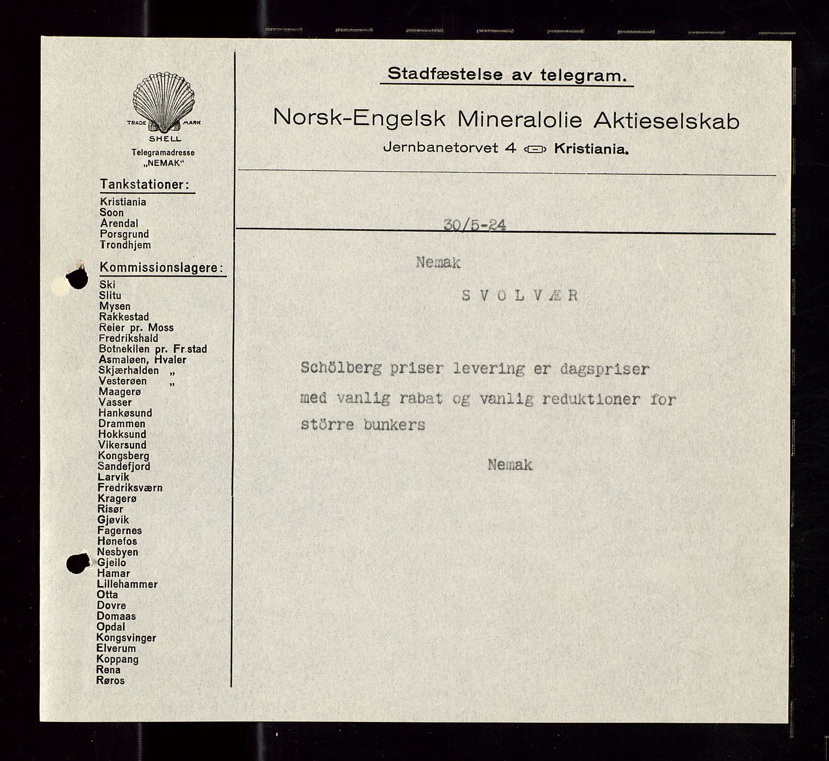 Pa 1521 - A/S Norske Shell, AV/SAST-A-101915/E/Ea/Eaa/L0012: Sjefskorrespondanse, 1924, p. 234