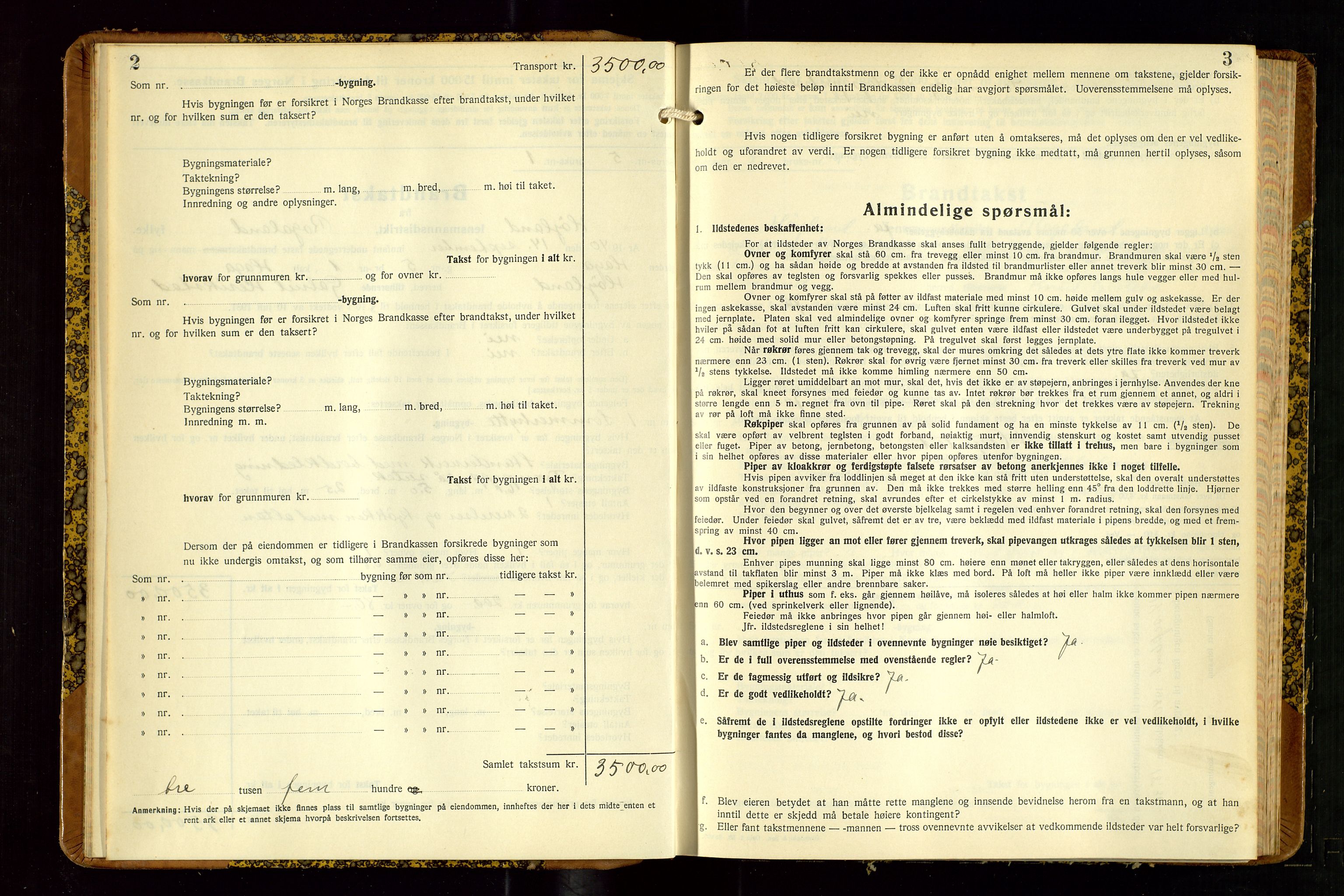 Høyland/Sandnes lensmannskontor, AV/SAST-A-100166/Gob/L0008: "Branntakstprotokoll", 1940-1952, p. 2-3