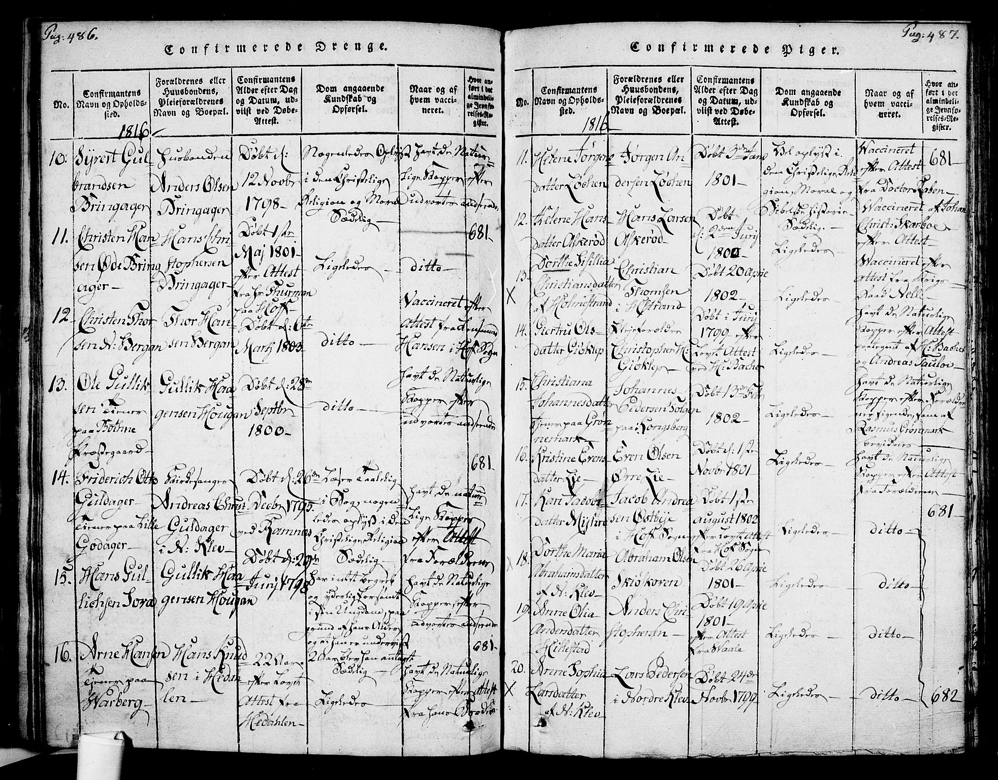 Botne kirkebøker, SAKO/A-340/F/Fa/L0005: Parish register (official) no. I 5, 1814-1836, p. 486-487
