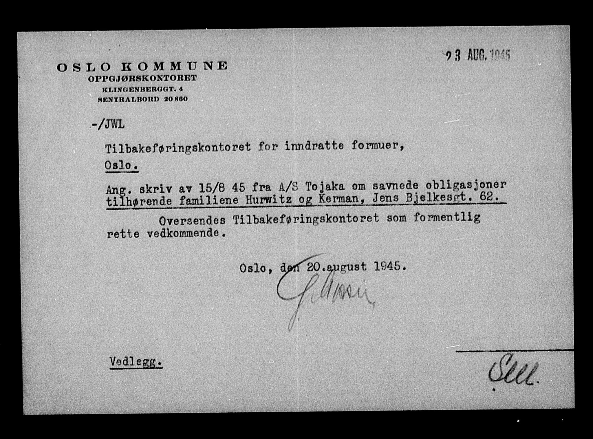 Justisdepartementet, Tilbakeføringskontoret for inndratte formuer, AV/RA-S-1564/H/Hc/Hcc/L0945: --, 1945-1947, p. 39