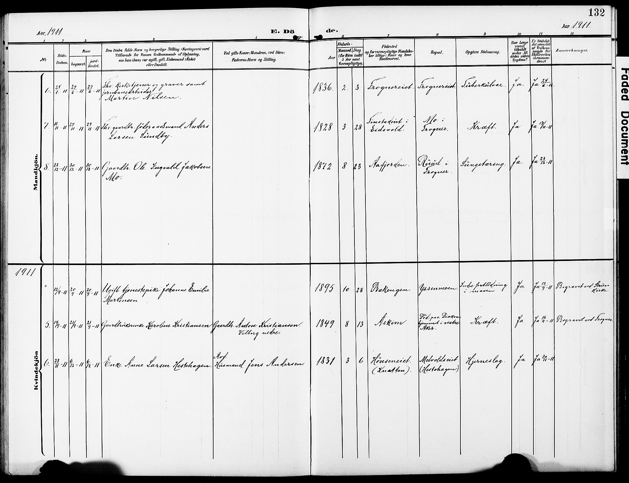 Sørum prestekontor Kirkebøker, AV/SAO-A-10303/G/Gb/L0001: Parish register (copy) no. II 1, 1907-1929, p. 132