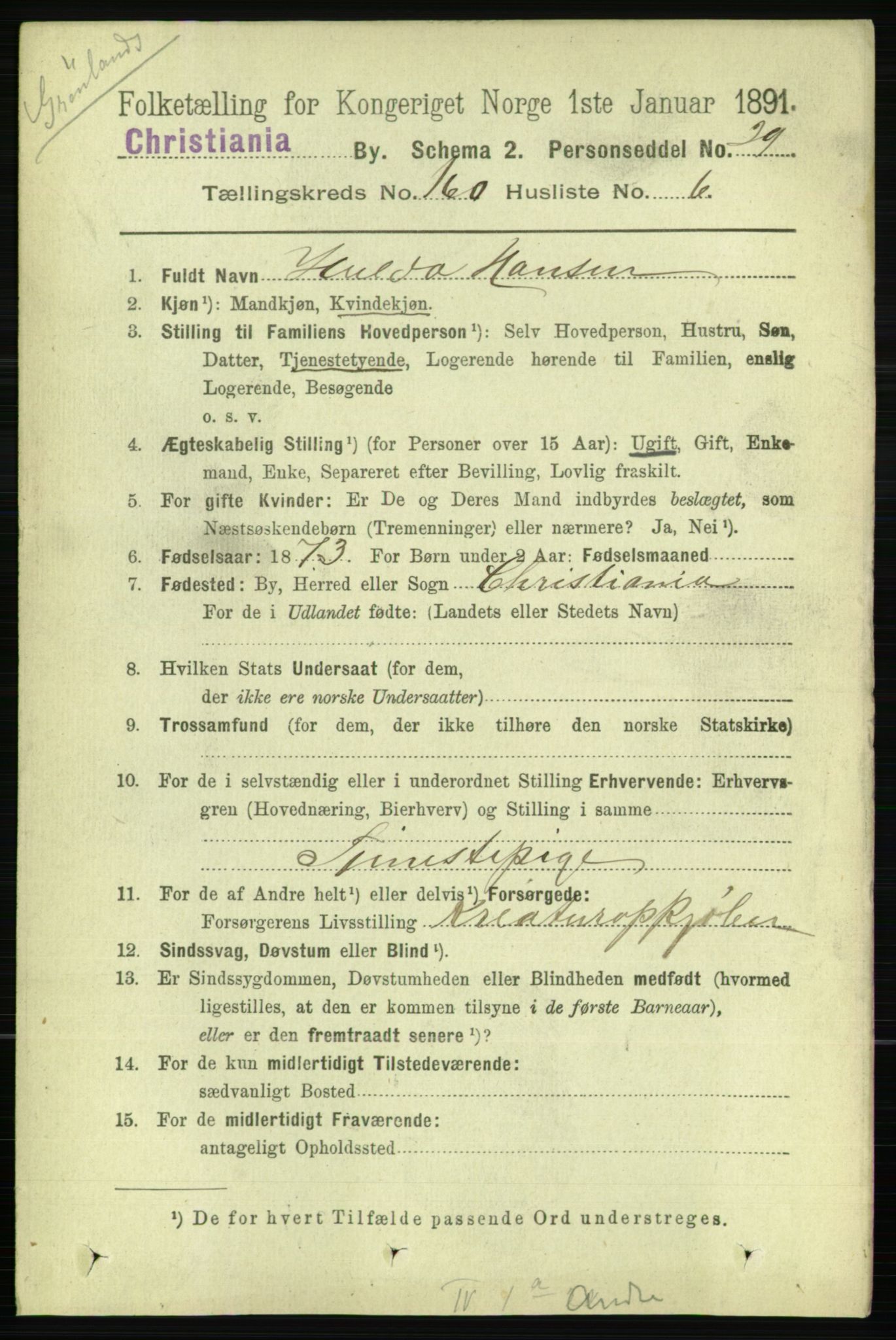 RA, 1891 census for 0301 Kristiania, 1891, p. 90864