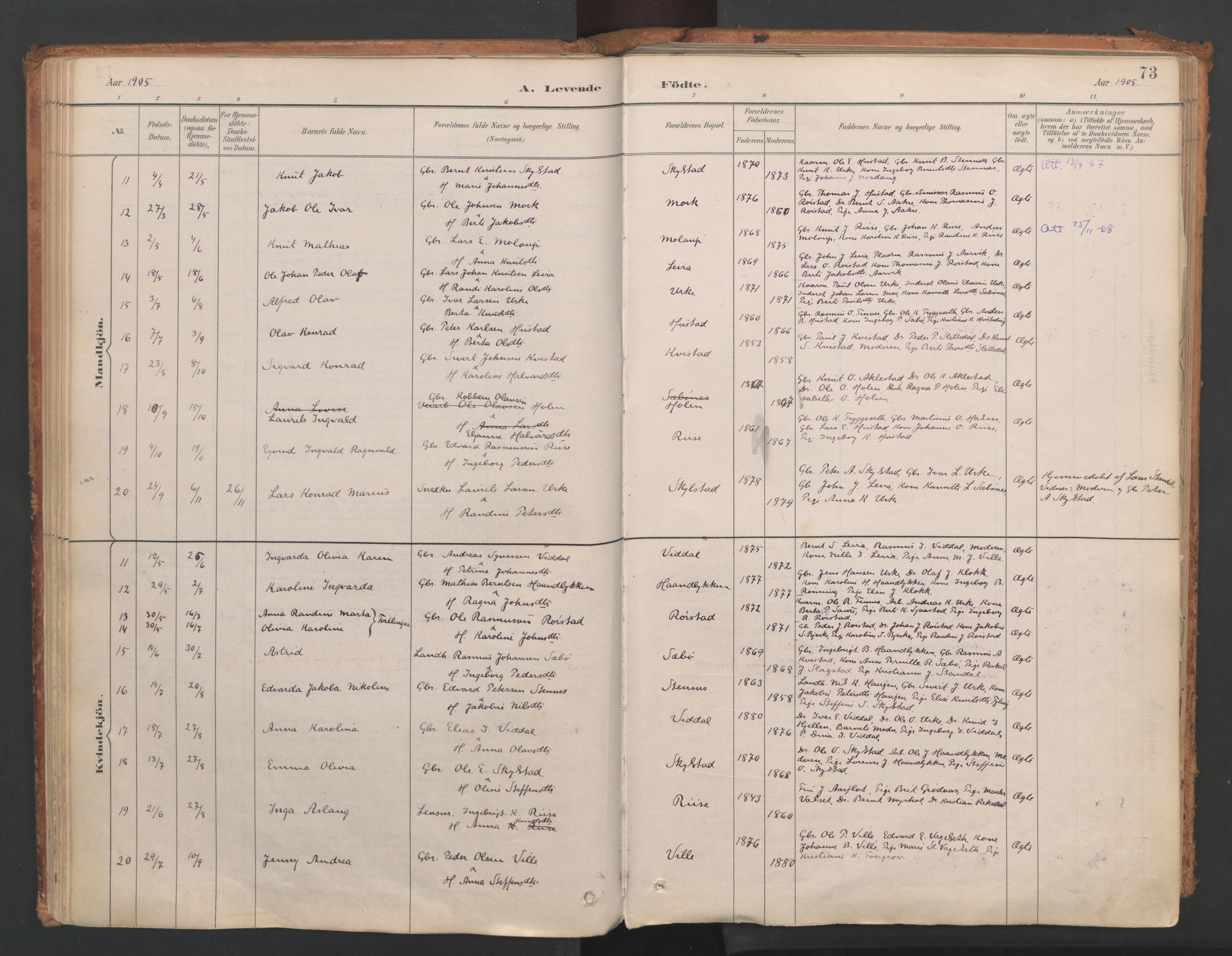 Ministerialprotokoller, klokkerbøker og fødselsregistre - Møre og Romsdal, AV/SAT-A-1454/515/L0211: Parish register (official) no. 515A07, 1886-1910, p. 73