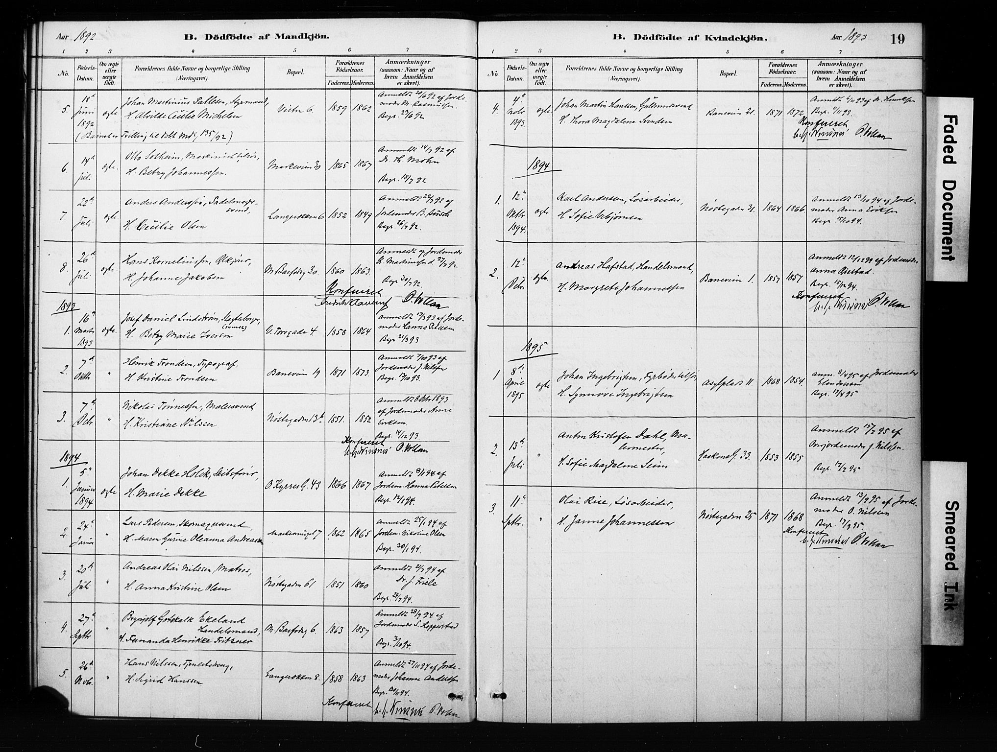 Domkirken sokneprestembete, SAB/A-74801/H/Hab/L0045: Parish register (copy) no. G 1, 1878-1916, p. 19