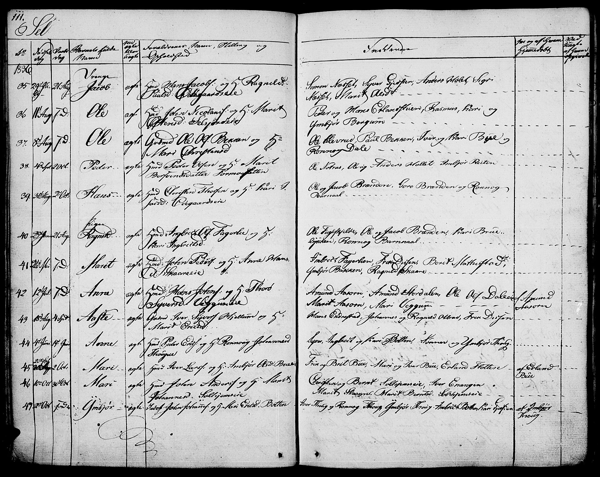 Vågå prestekontor, AV/SAH-PREST-076/H/Ha/Haa/L0004: Parish register (official) no. 4 /3, 1834-1842, p. 111