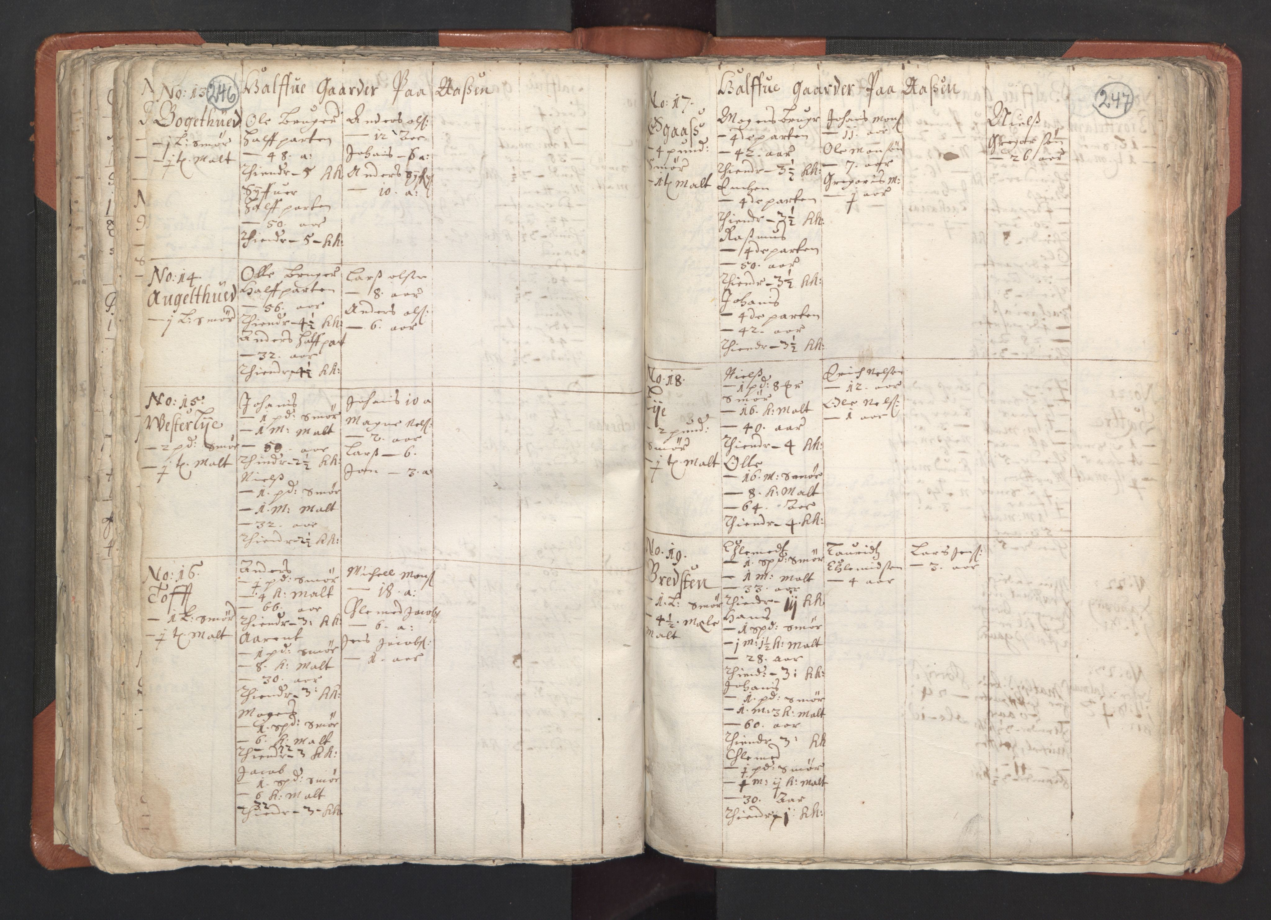 RA, Vicar's Census 1664-1666, no. 22: Nordhordland deanery, 1664-1666, p. 246-247