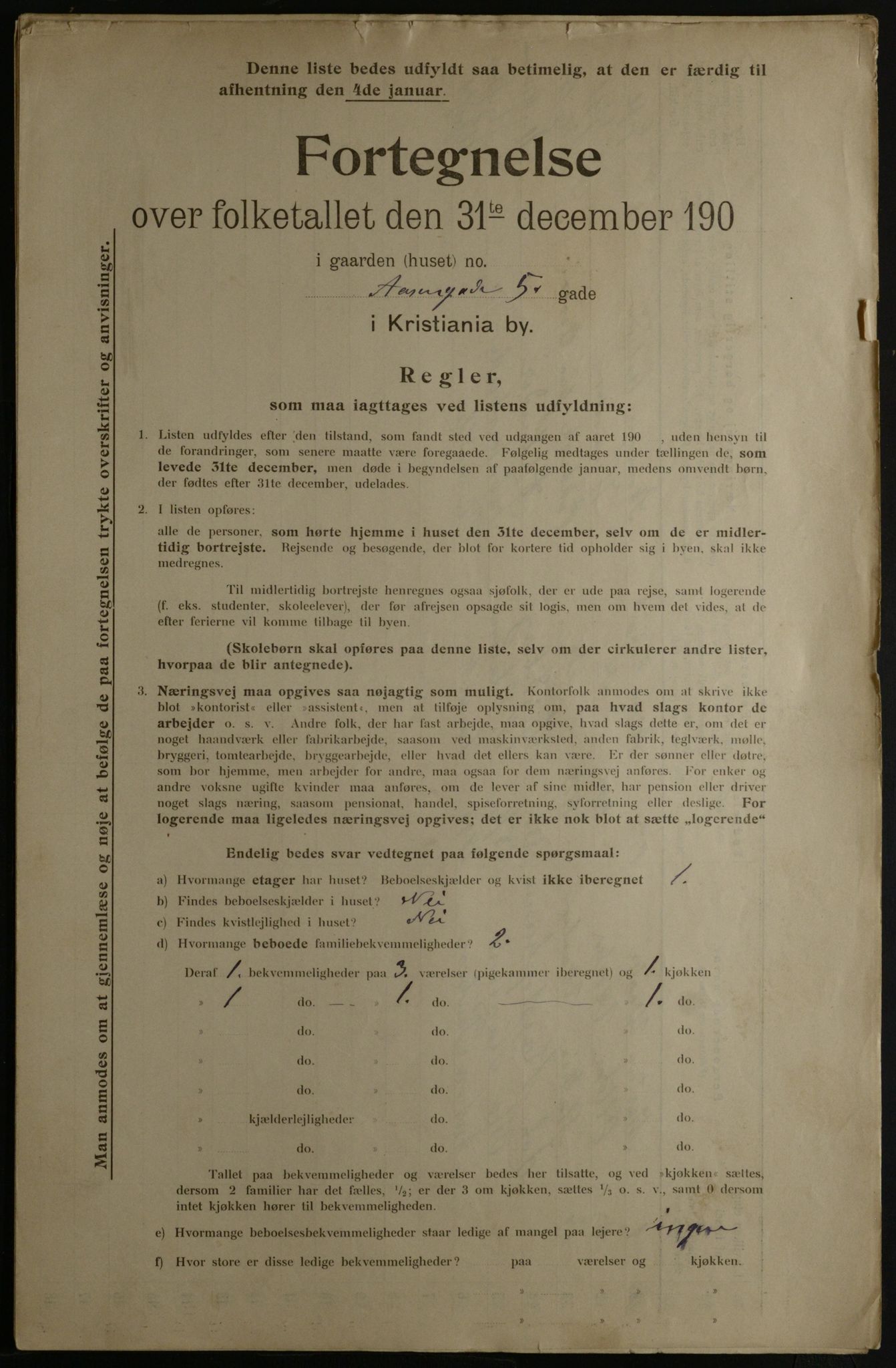 OBA, Municipal Census 1901 for Kristiania, 1901, p. 19927