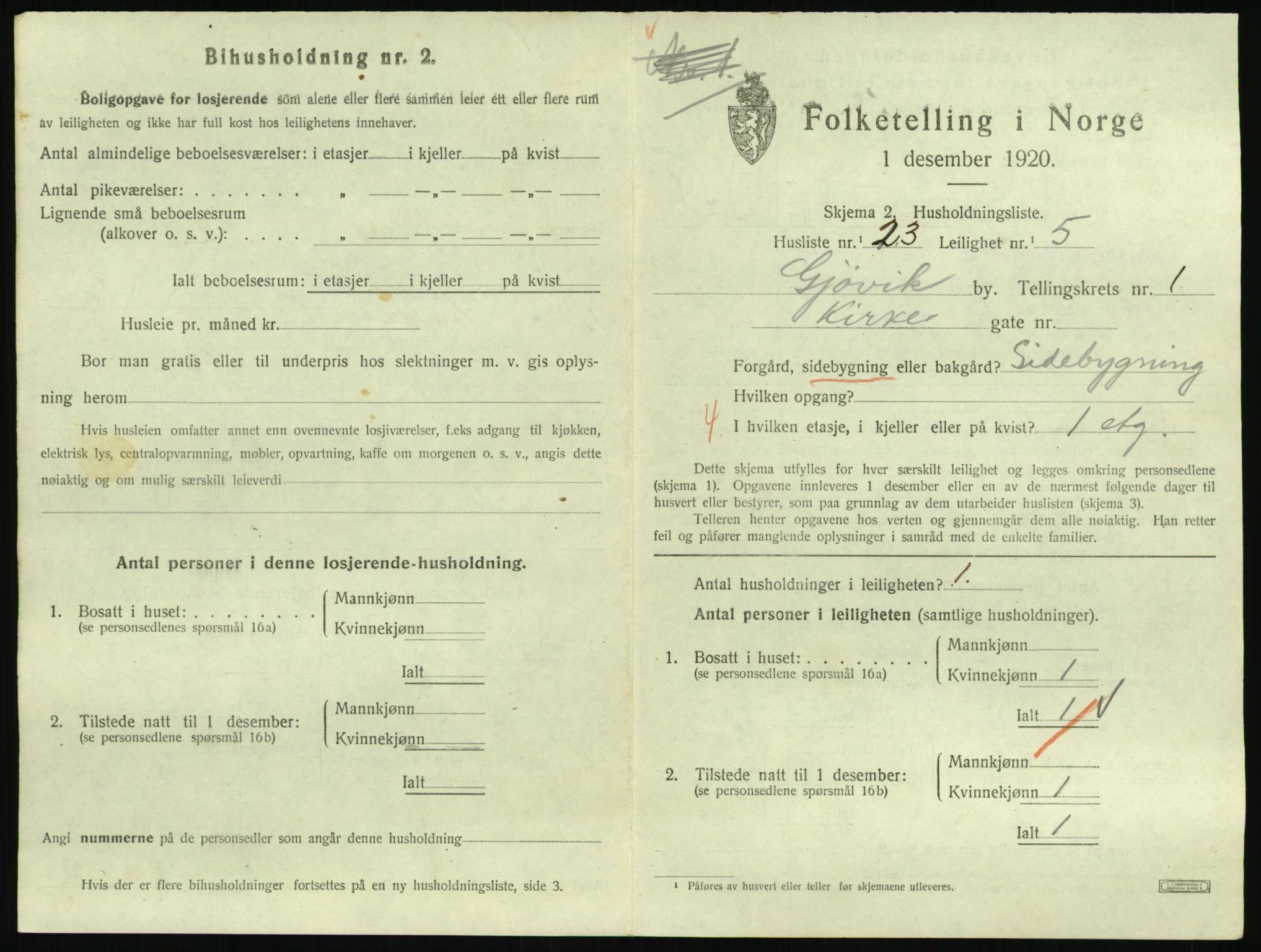 SAH, 1920 census for Gjøvik, 1920, p. 814