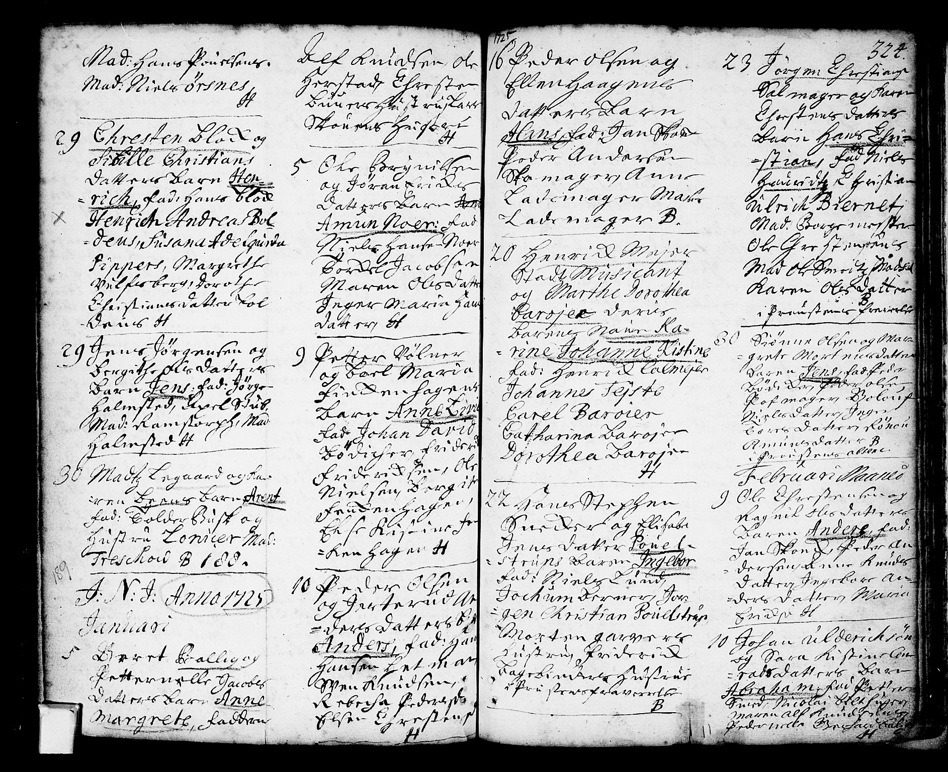 Oslo domkirke Kirkebøker, AV/SAO-A-10752/F/Fa/L0002: Parish register (official) no. 2, 1705-1730, p. 324