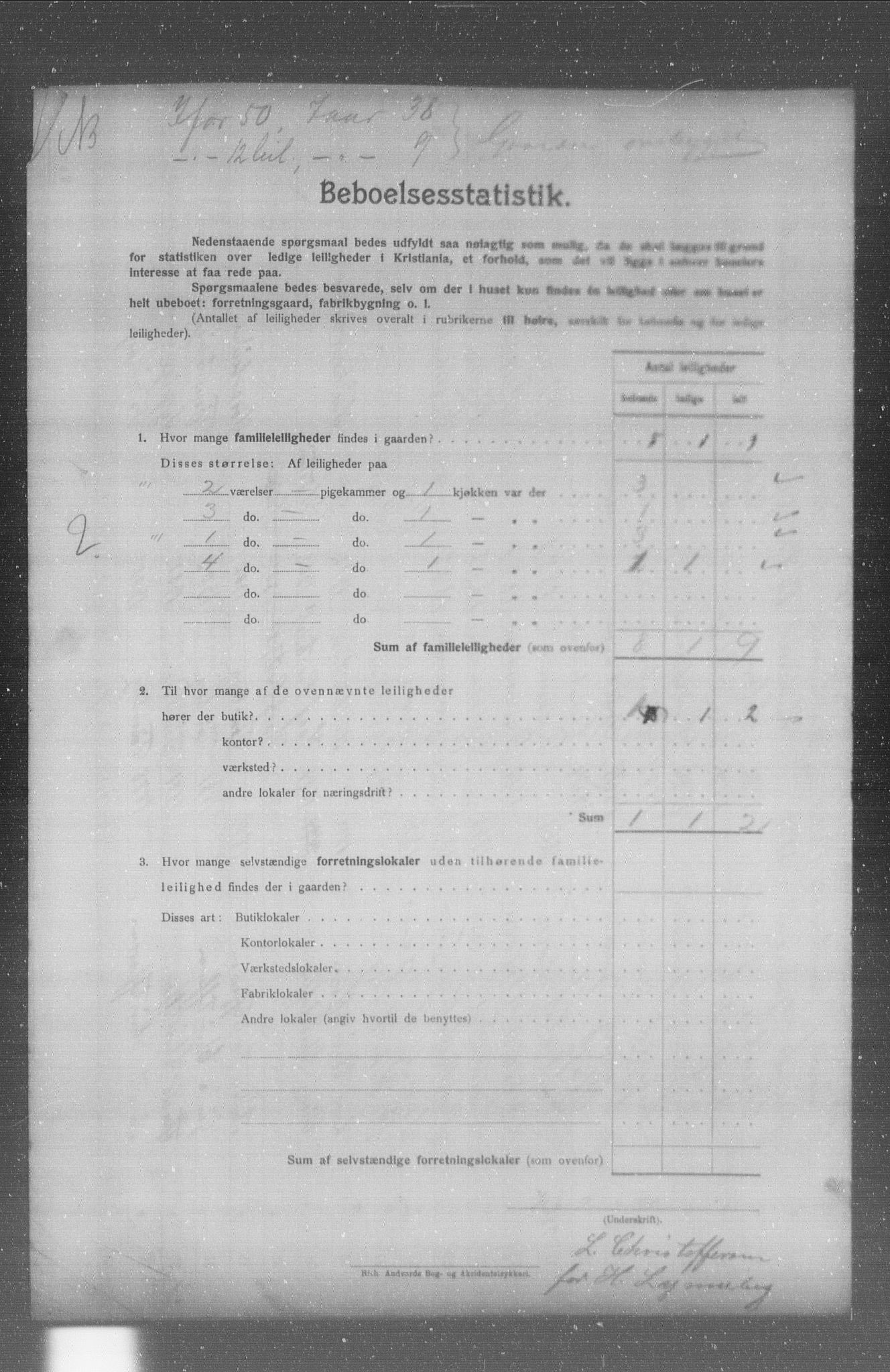 OBA, Municipal Census 1904 for Kristiania, 1904, p. 3995