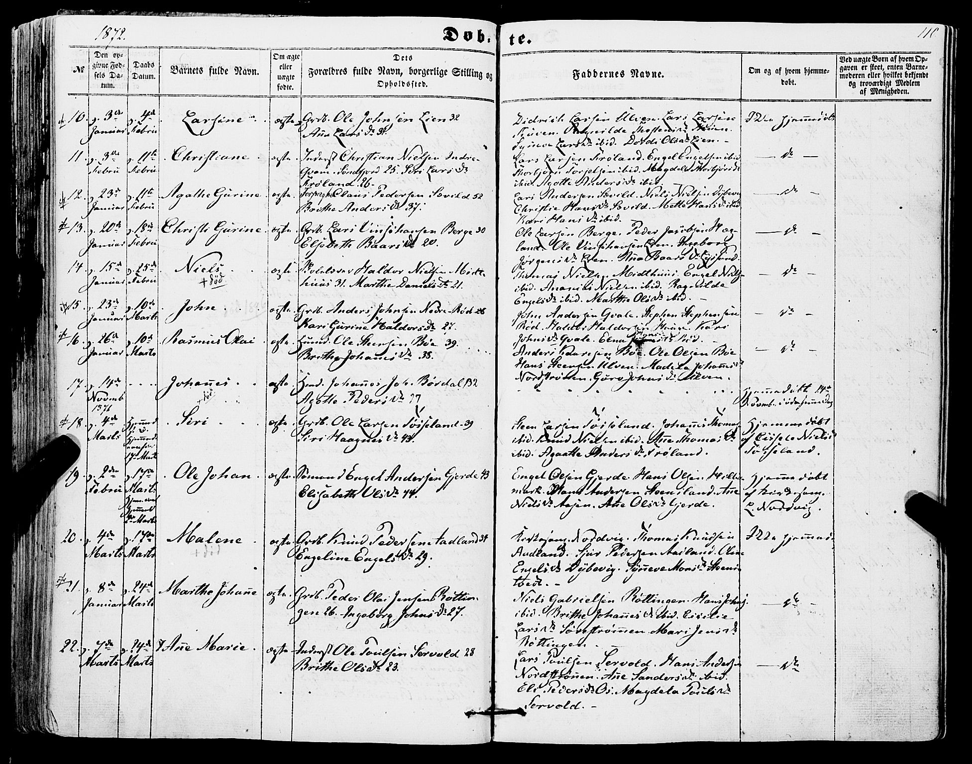Os sokneprestembete, SAB/A-99929: Parish register (official) no. A 17, 1860-1873, p. 110
