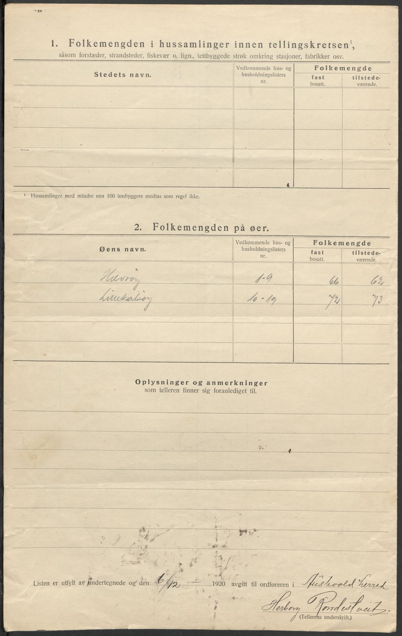 SAB, 1920 census for Austevoll, 1920, p. 16