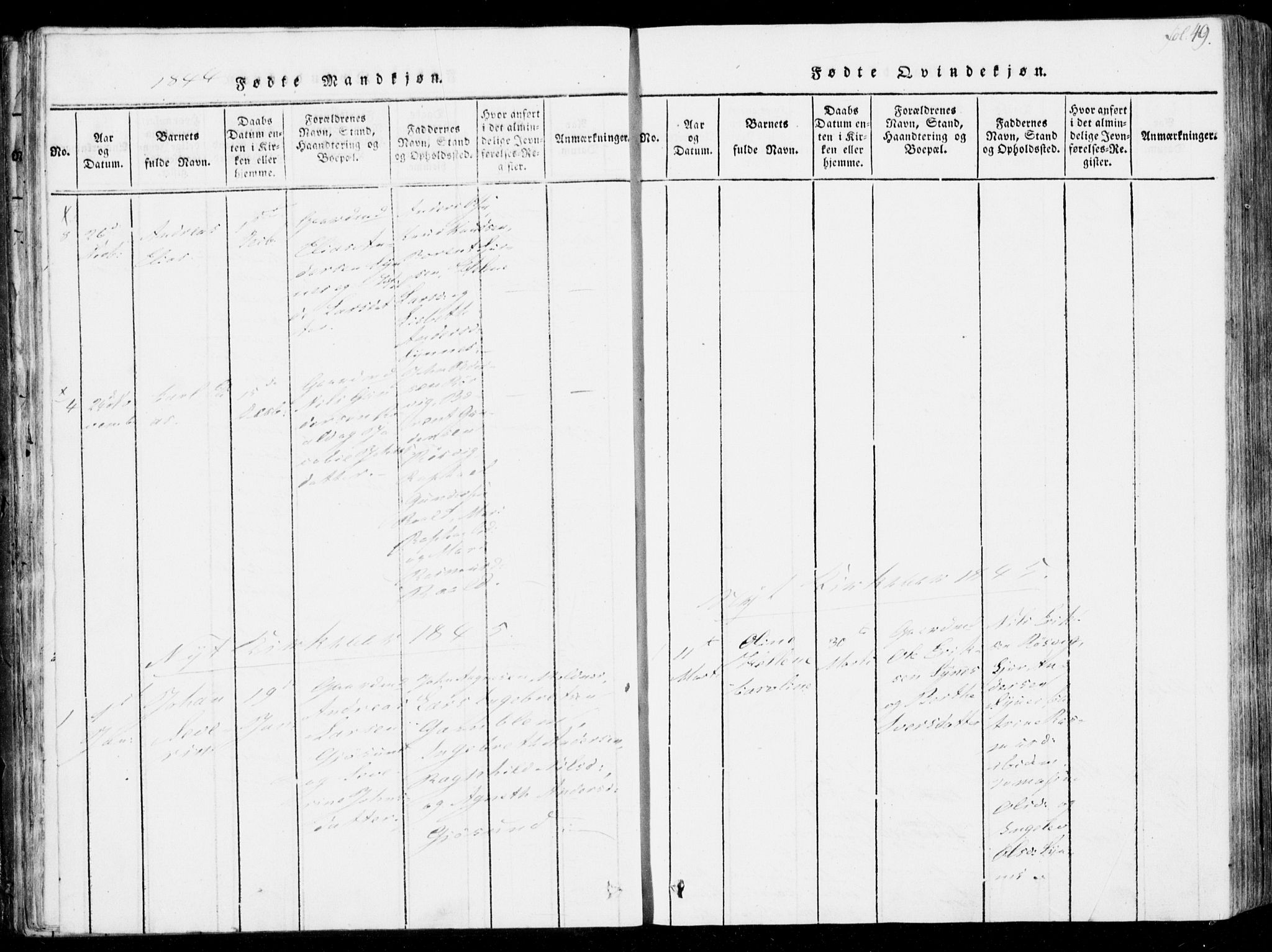 Ministerialprotokoller, klokkerbøker og fødselsregistre - Møre og Romsdal, SAT/A-1454/537/L0517: Parish register (official) no. 537A01, 1818-1862, p. 49