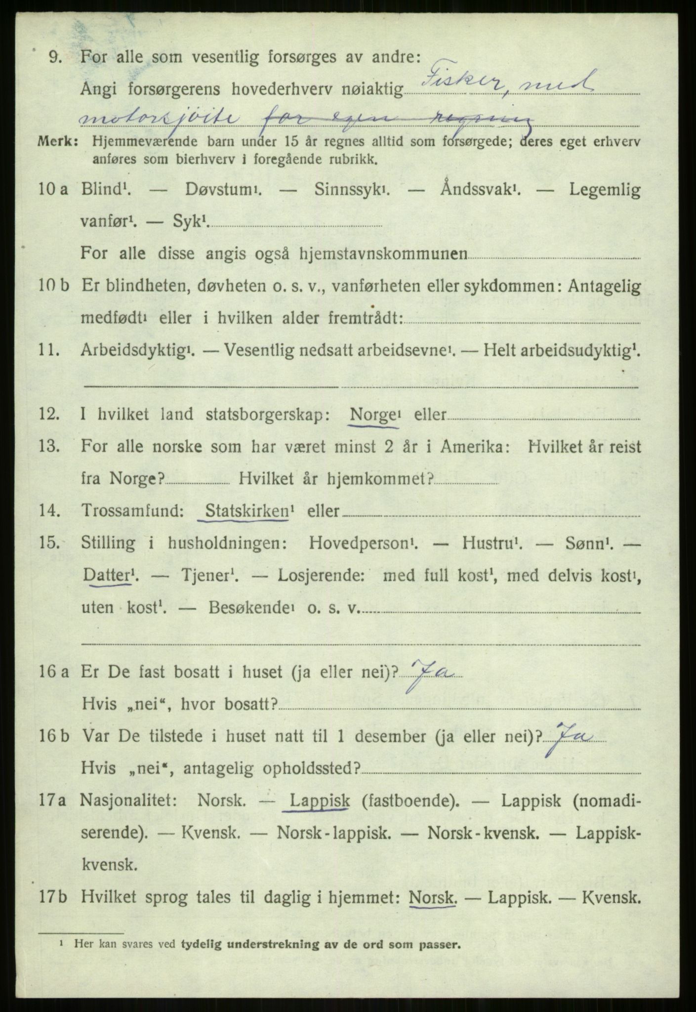 SATØ, 1920 census for Dyrøy, 1920, p. 2184