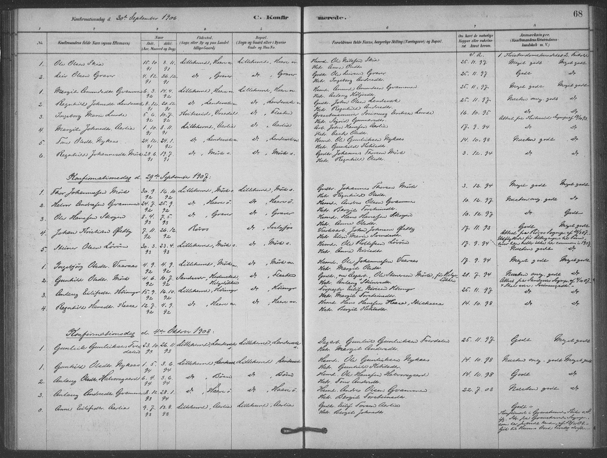 Heddal kirkebøker, AV/SAKO-A-268/F/Fb/L0002: Parish register (official) no. II 2, 1878-1913, p. 68