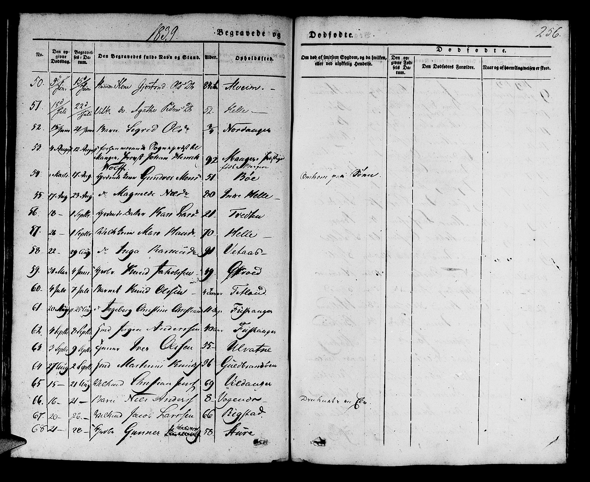 Manger sokneprestembete, SAB/A-76801/H/Haa: Parish register (official) no. A 5, 1839-1848, p. 256