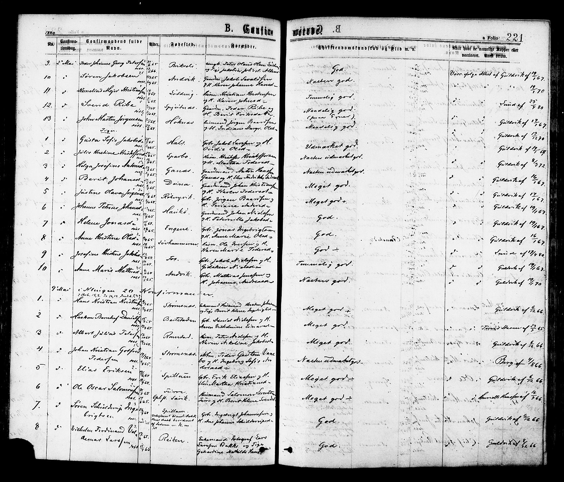 Ministerialprotokoller, klokkerbøker og fødselsregistre - Nord-Trøndelag, SAT/A-1458/768/L0572: Parish register (official) no. 768A07, 1874-1886, p. 221