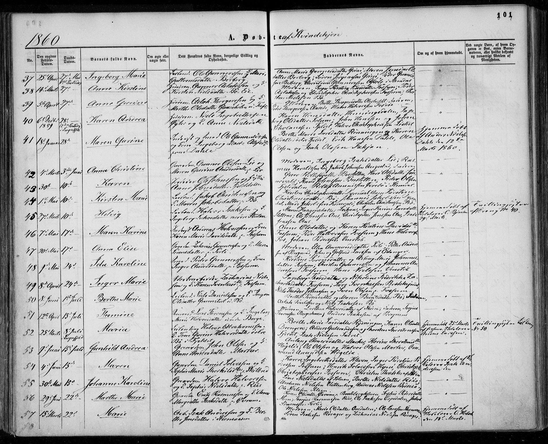 Gjerpen kirkebøker, AV/SAKO-A-265/F/Fa/L0008a: Parish register (official) no. I 8A, 1857-1871, p. 101