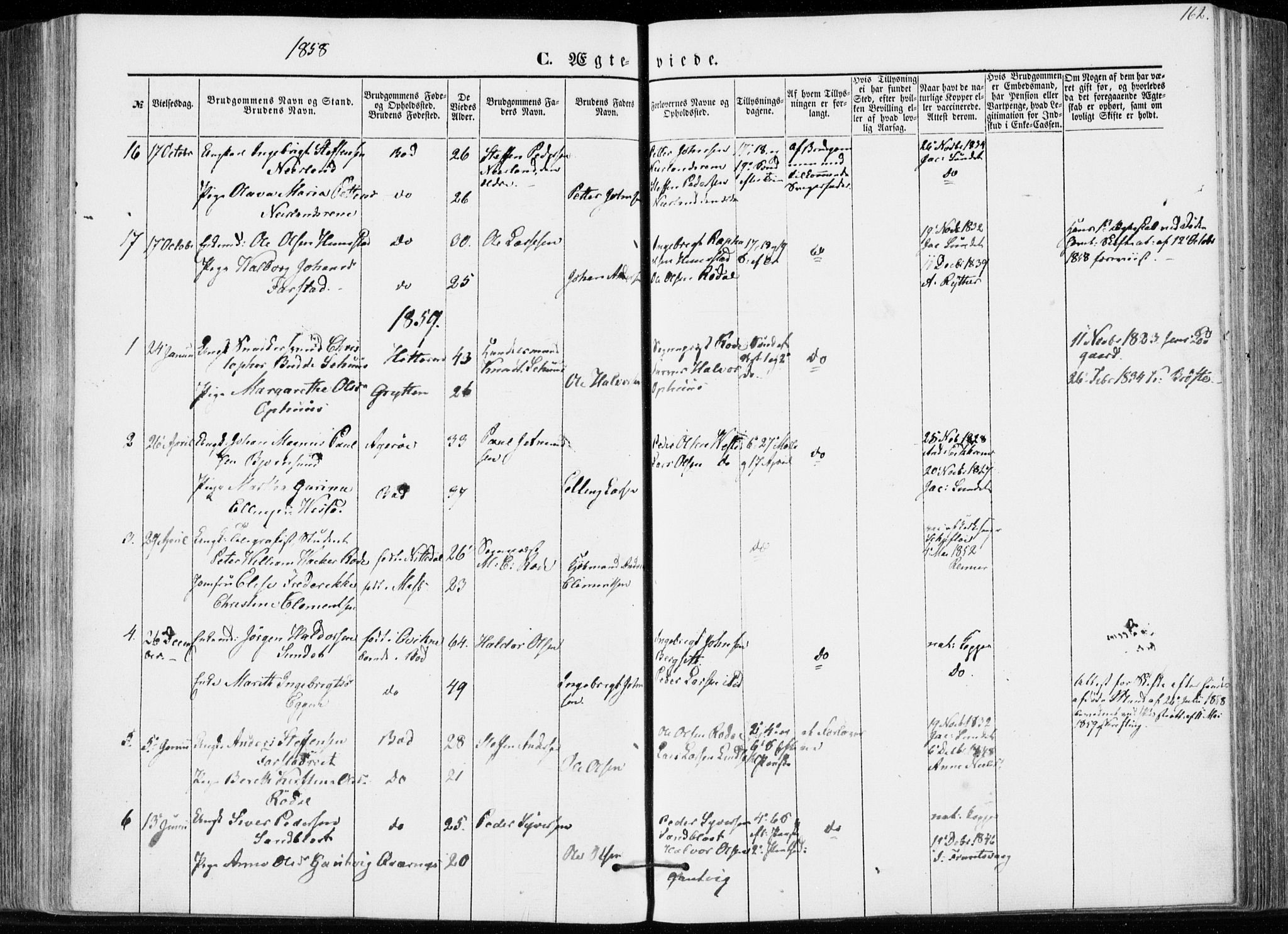 Ministerialprotokoller, klokkerbøker og fødselsregistre - Møre og Romsdal, SAT/A-1454/566/L0767: Parish register (official) no. 566A06, 1852-1868, p. 162