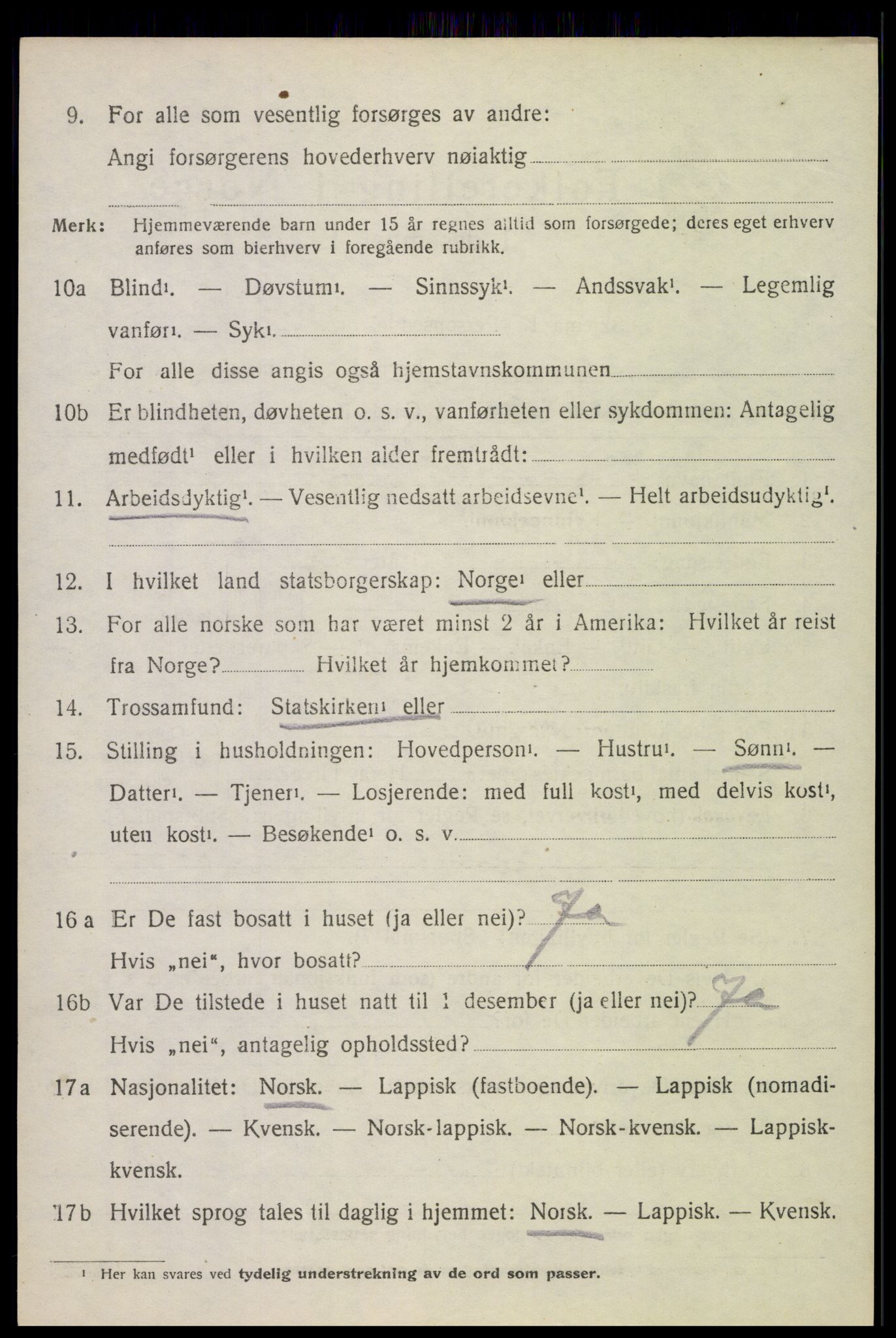 SAT, 1920 census for Lødingen, 1920, p. 1502