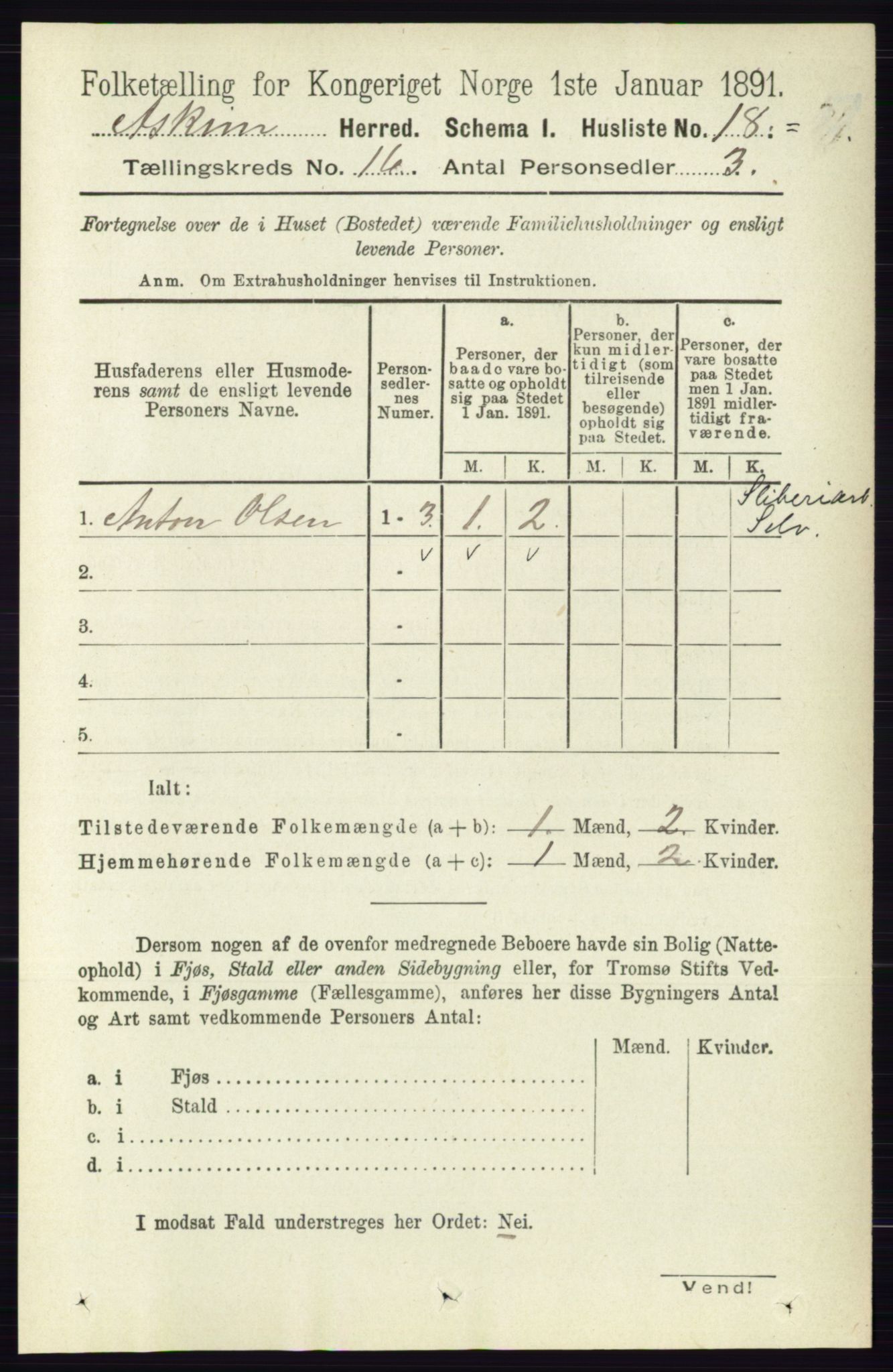 RA, 1891 census for 0124 Askim, 1891, p. 2620