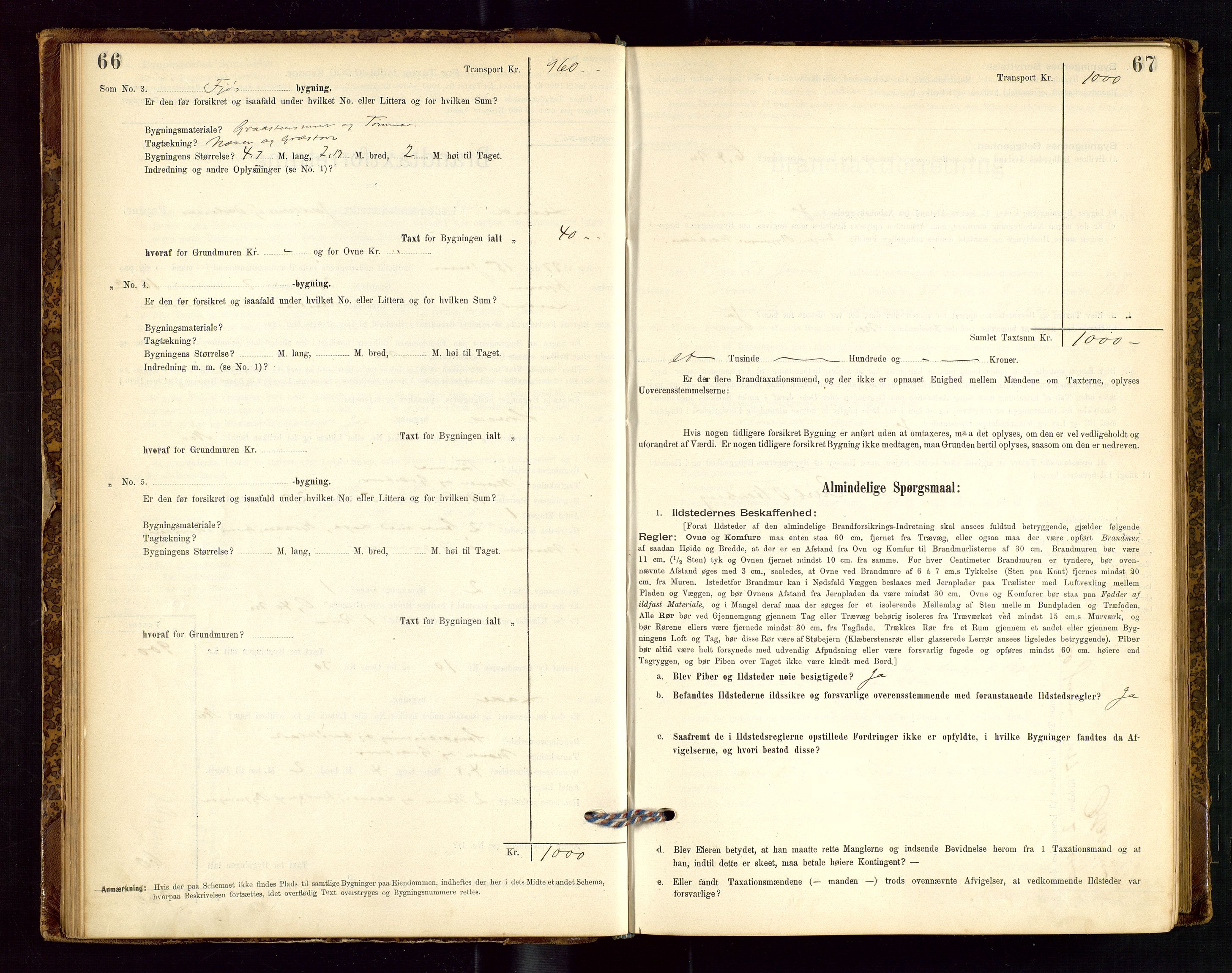 Lund lensmannskontor, SAST/A-100303/Gob/L0001: "Brandtakstprotokol", 1894-1907, p. 66-67