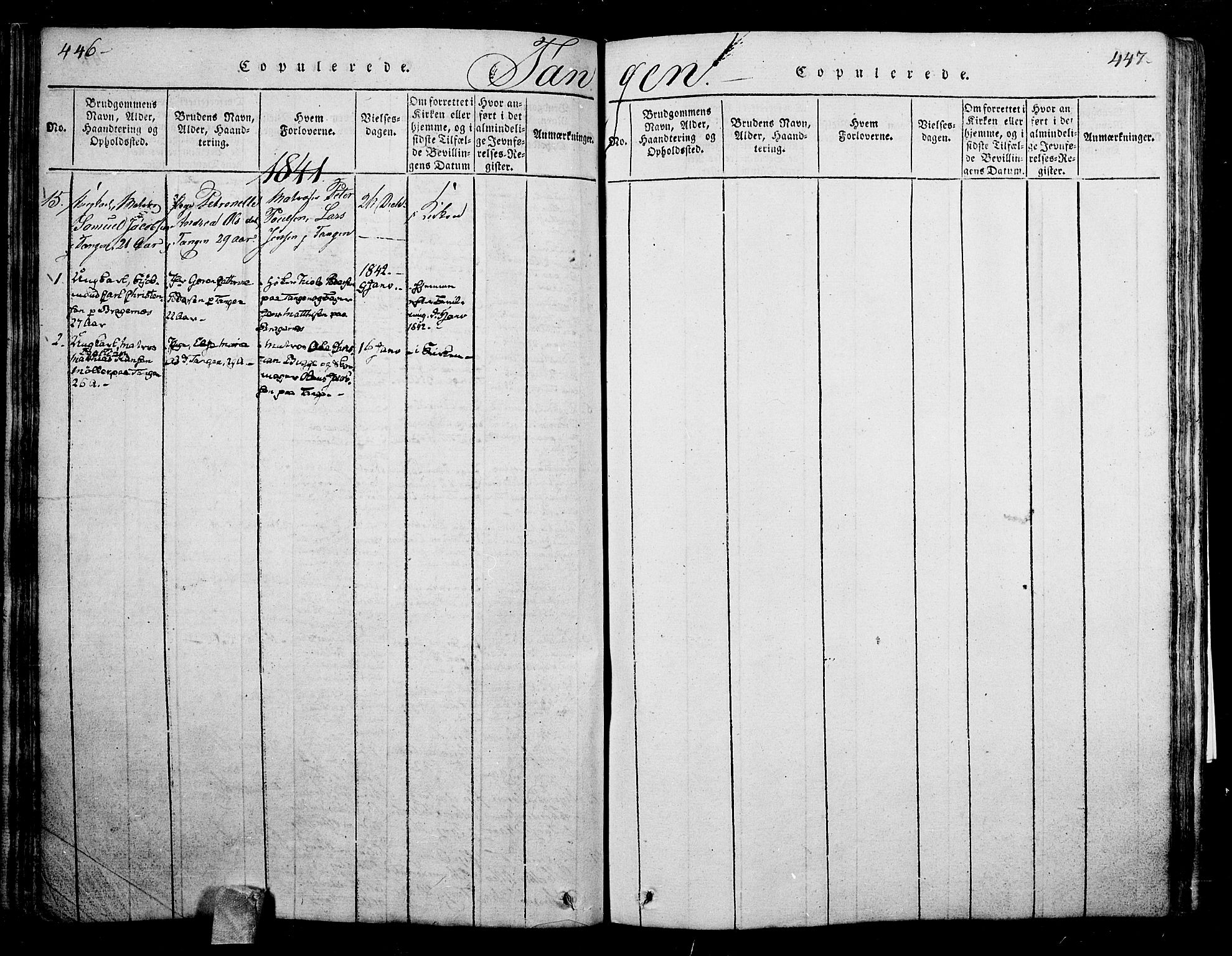 Skoger kirkebøker, AV/SAKO-A-59/F/Fa/L0002: Parish register (official) no. I 2 /2, 1814-1842, p. 446-447