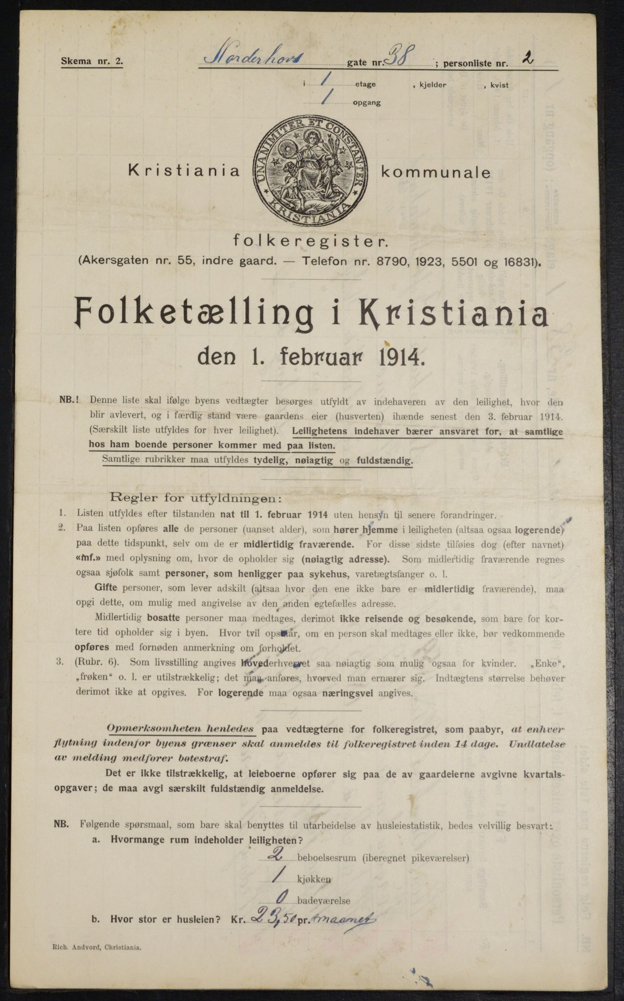 OBA, Municipal Census 1914 for Kristiania, 1914, p. 73032