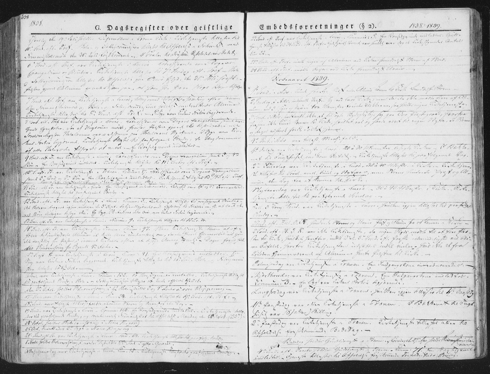 Ministerialprotokoller, klokkerbøker og fødselsregistre - Nordland, SAT/A-1459/839/L0566: Parish register (official) no. 839A03, 1825-1862, p. 638