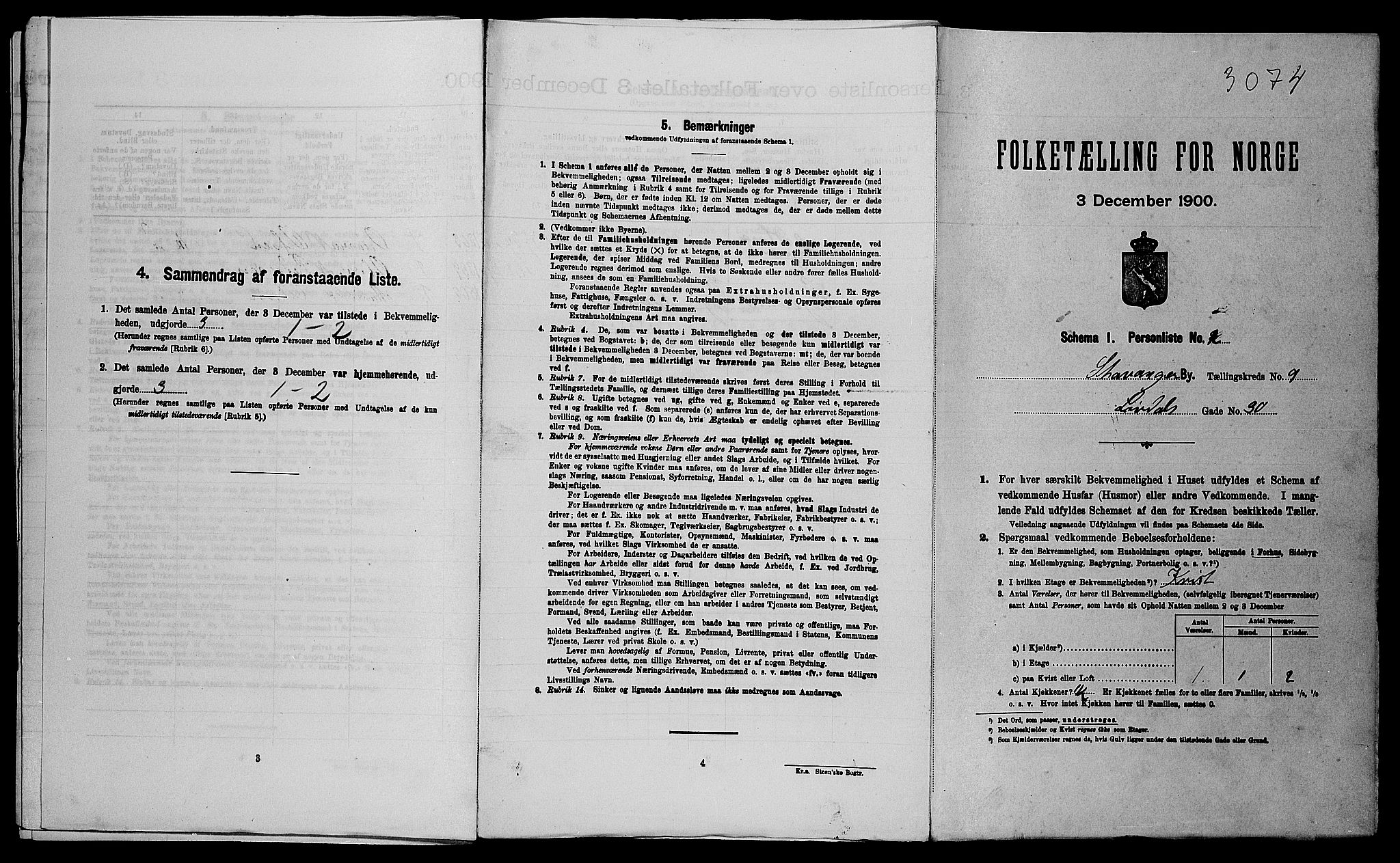 SAST, 1900 census for Stavanger, 1900, p. 4138