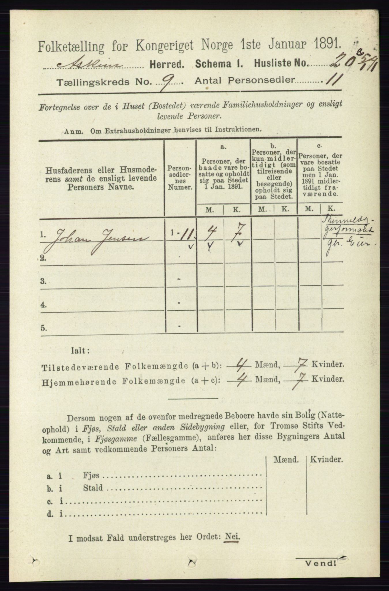 RA, 1891 census for 0124 Askim, 1891, p. 1459