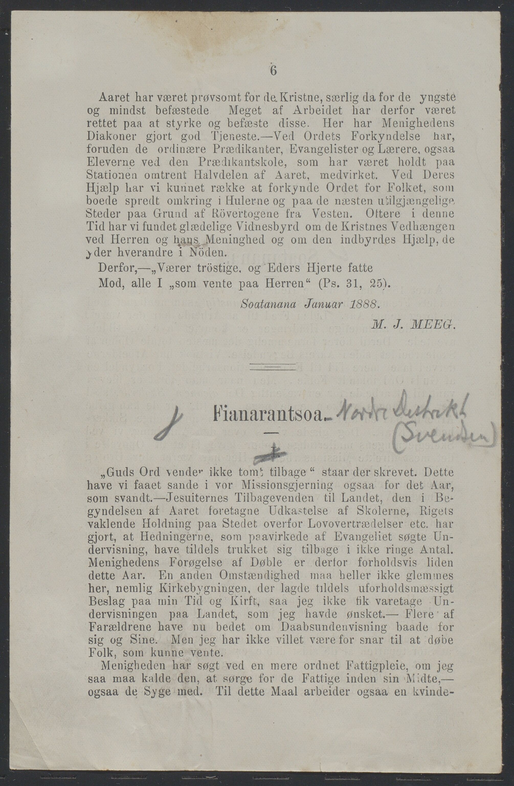 Det Norske Misjonsselskap - hovedadministrasjonen, VID/MA-A-1045/D/Da/Daa/L0037/0006: Konferansereferat og årsberetninger / Konferansereferat fra Madagaskar Innland., 1888, p. 6