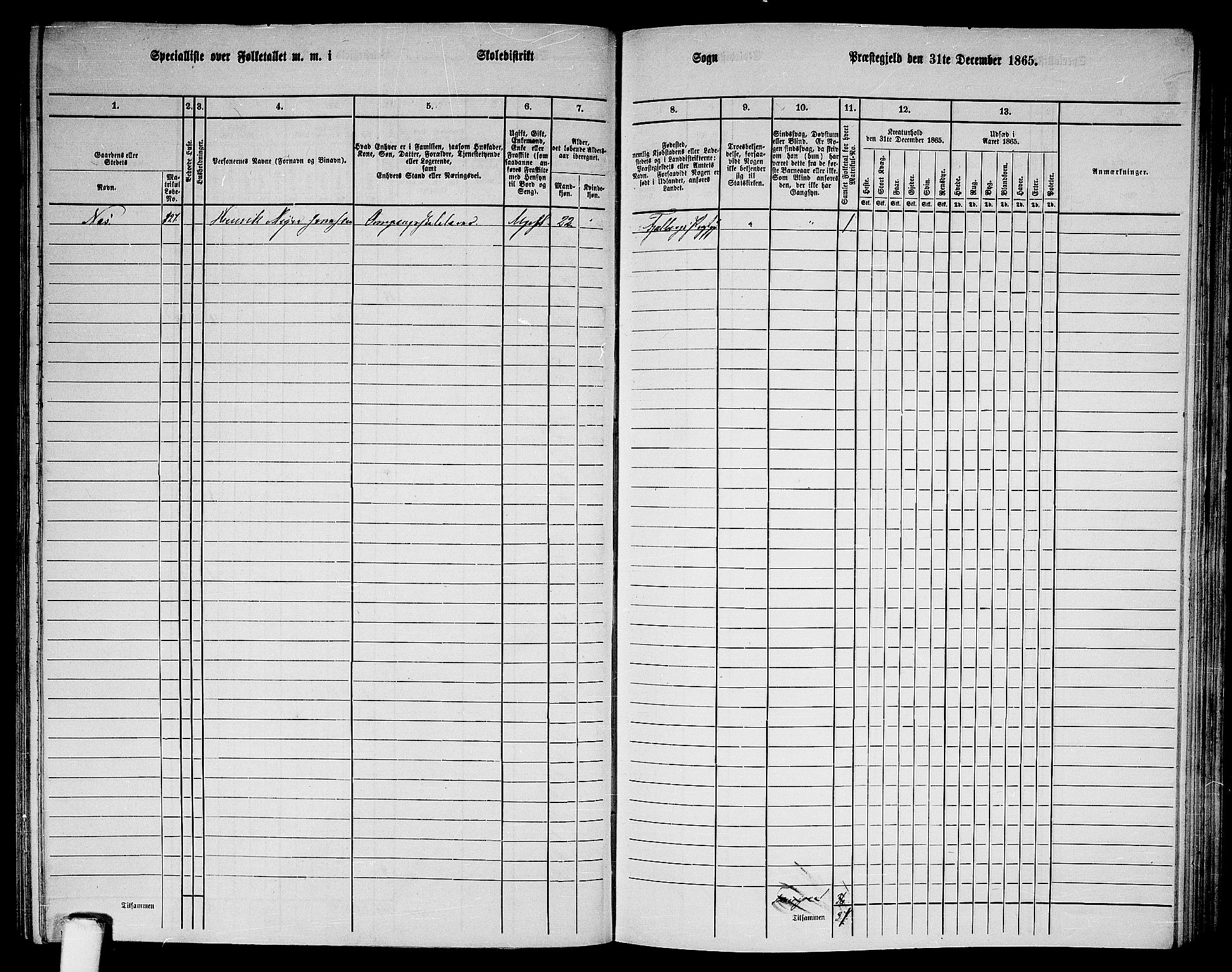 RA, 1865 census for Stord, 1865, p. 93