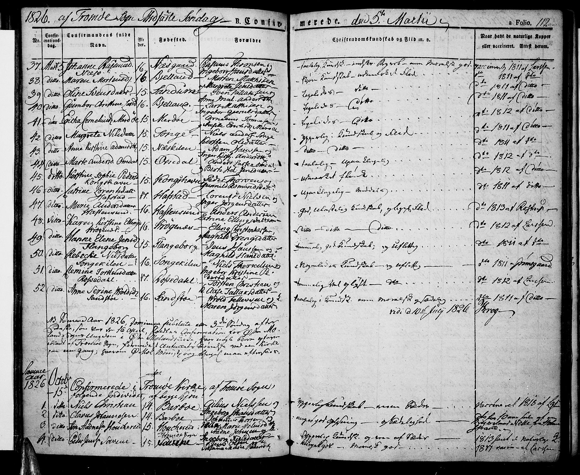 Tromøy sokneprestkontor, SAK/1111-0041/F/Fa/L0003: Parish register (official) no. A 3, 1825-1837, p. 112