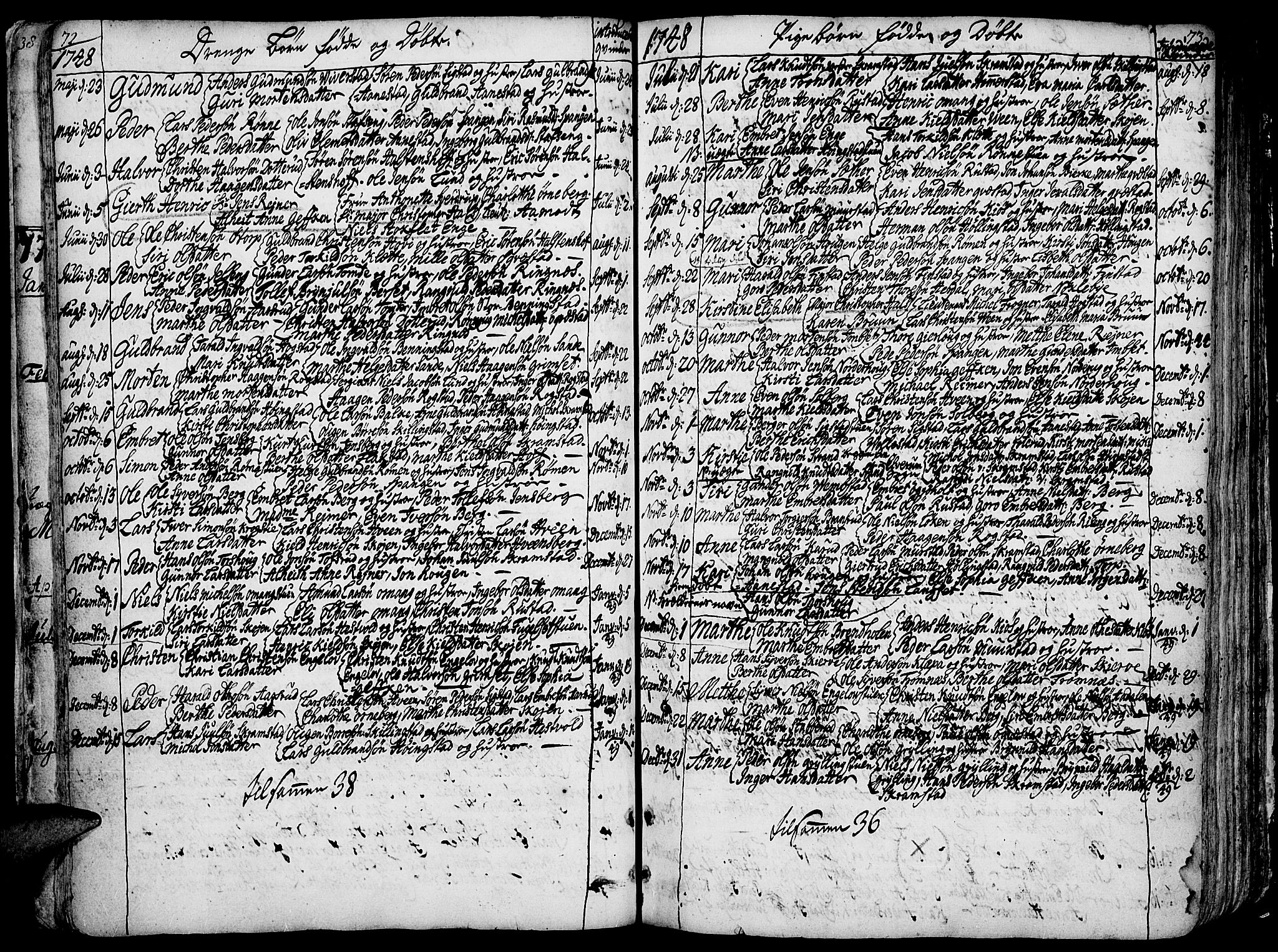 Løten prestekontor, AV/SAH-PREST-022/K/Ka/L0002: Parish register (official) no. 2, 1731-1772, p. 72-73