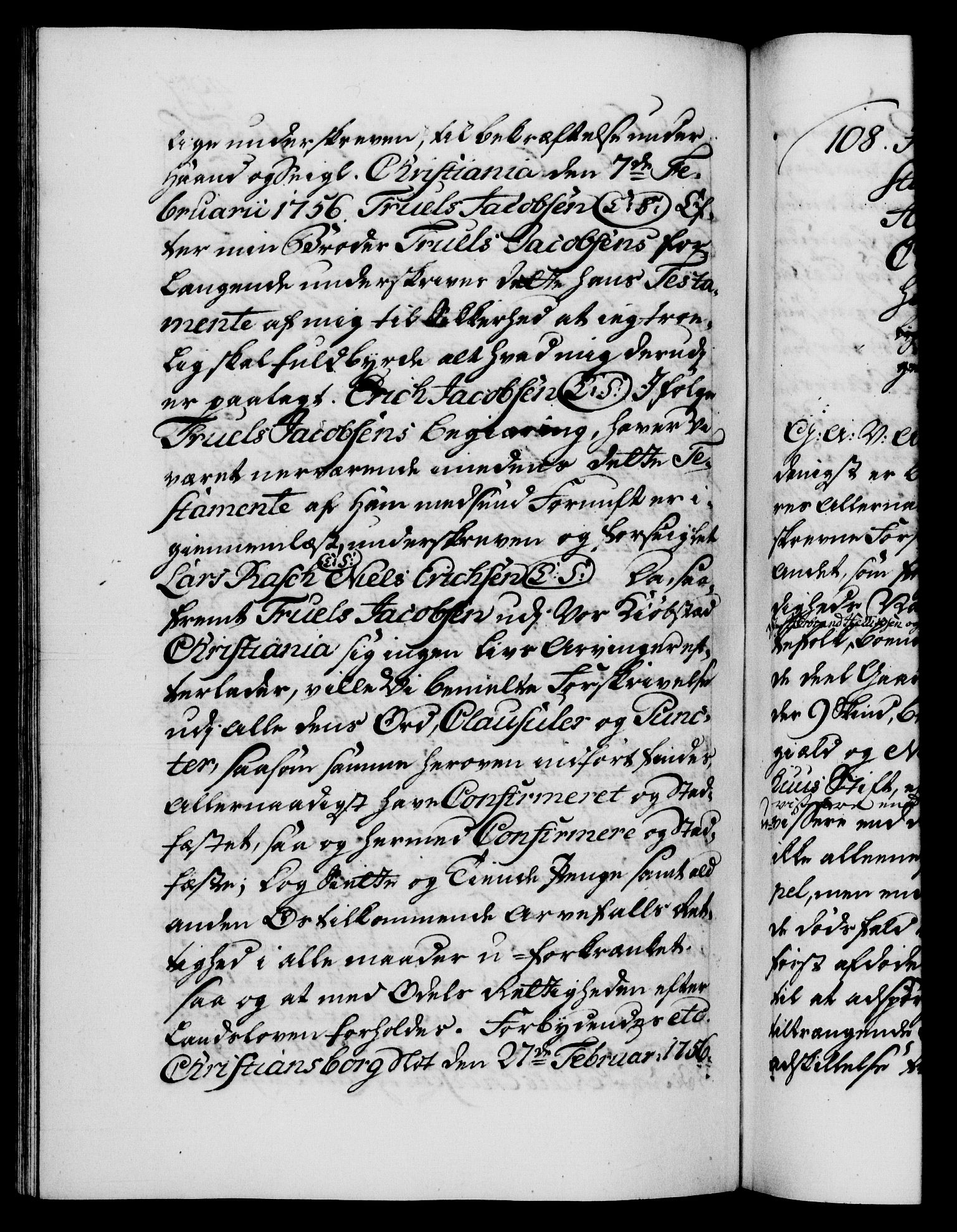 Danske Kanselli 1572-1799, AV/RA-EA-3023/F/Fc/Fca/Fcaa/L0039: Norske registre, 1755-1756, p. 497b