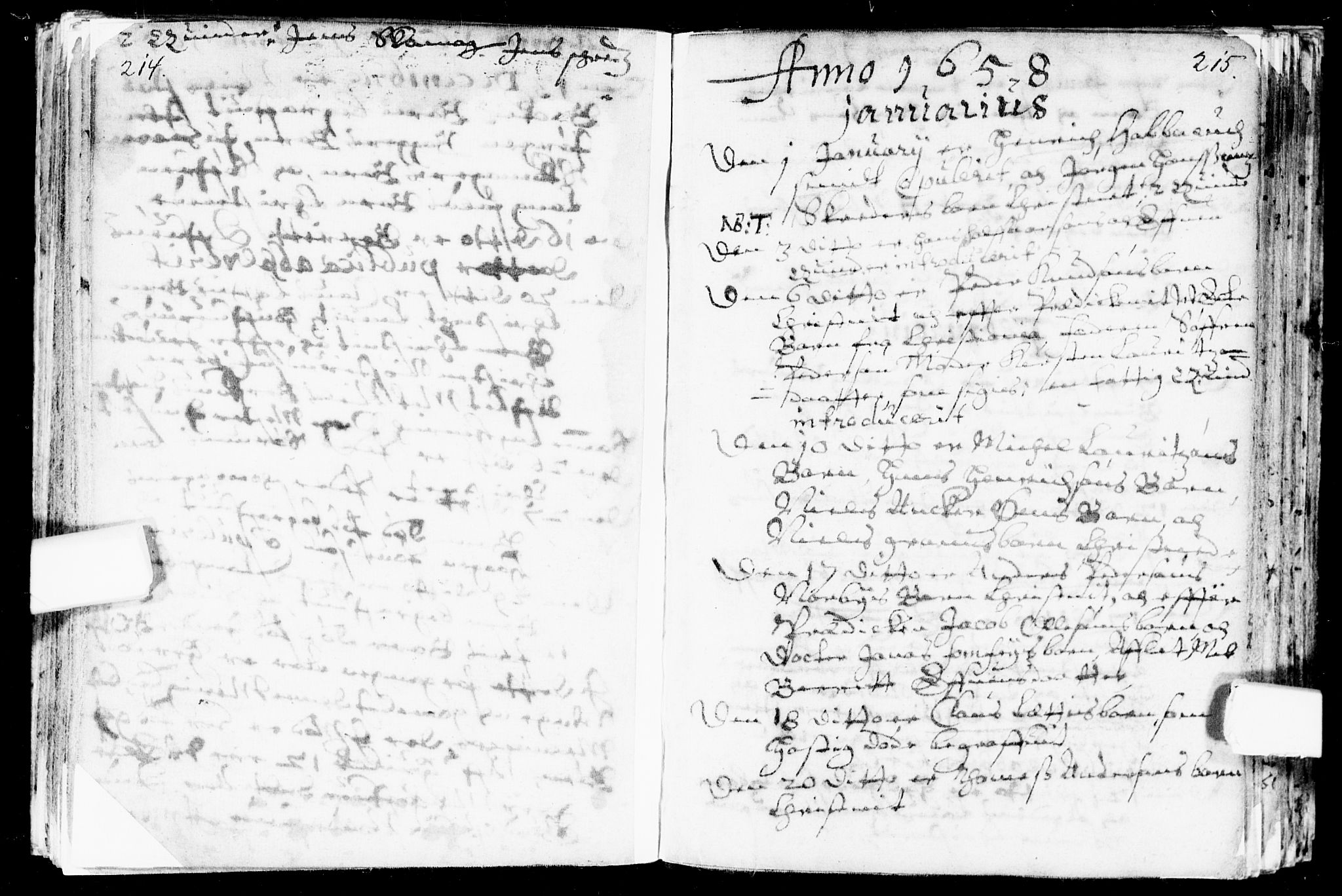 Bragernes kirkebøker, AV/SAKO-A-6/F/Fa/L0001: Parish register (official) no. I 1, 1634-1662, p. 214-215