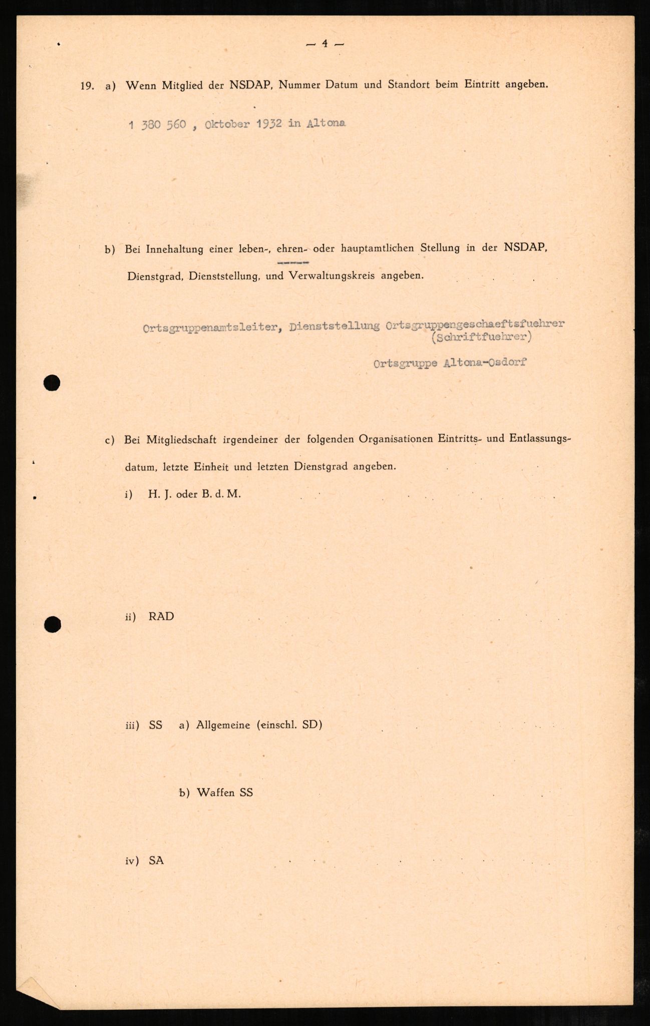 Forsvaret, Forsvarets overkommando II, AV/RA-RAFA-3915/D/Db/L0002: CI Questionaires. Tyske okkupasjonsstyrker i Norge. Tyskere., 1945-1946, p. 27