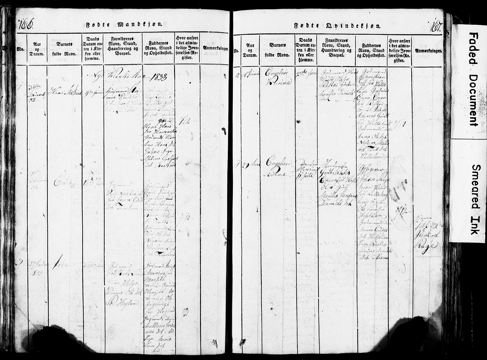 Torvastad sokneprestkontor, AV/SAST-A -101857/H/Ha/Hab/L0002: Parish register (copy) no. B 2, 1817-1834, p. 166-167