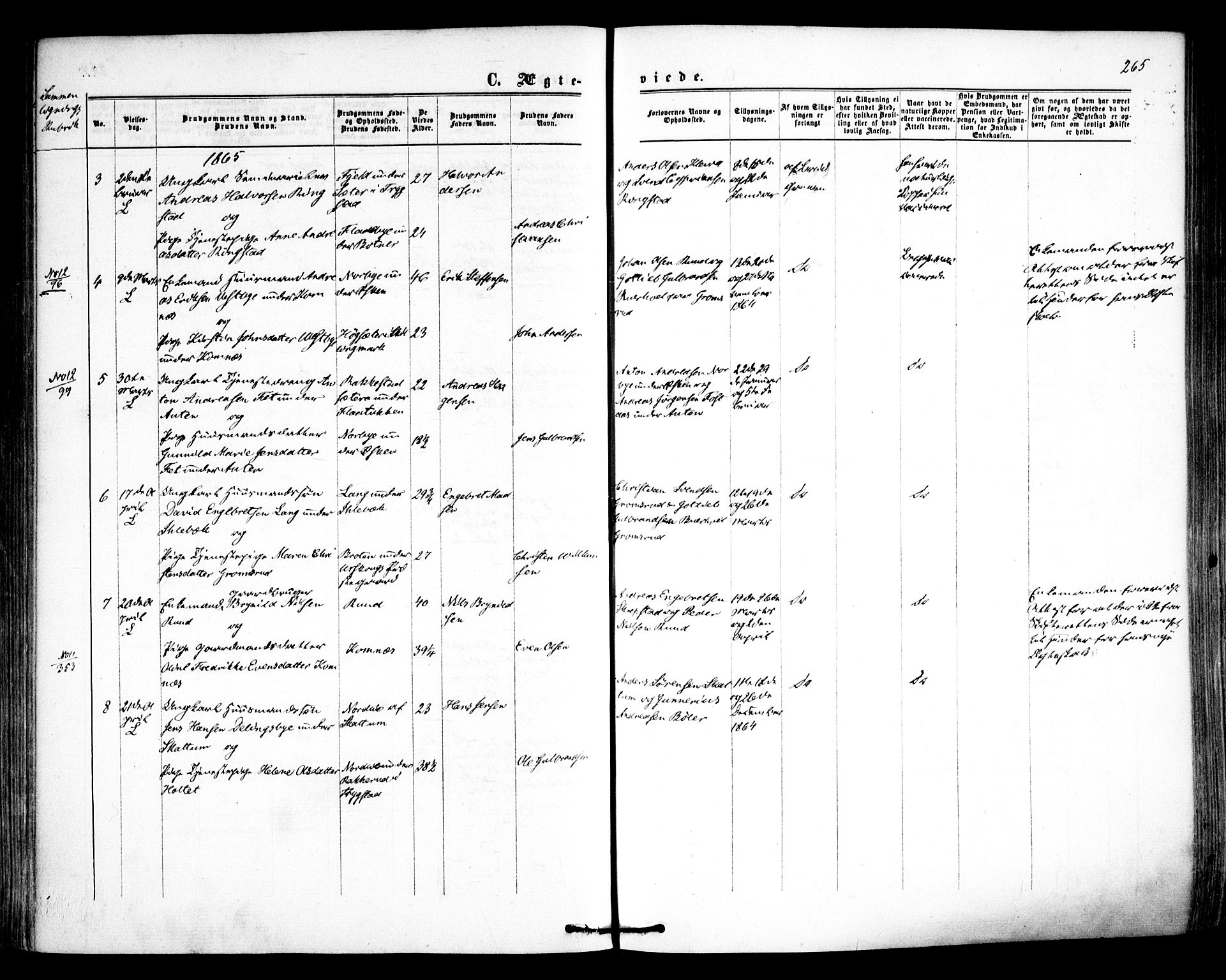 Høland prestekontor Kirkebøker, SAO/A-10346a/F/Fa/L0011: Parish register (official) no. I 11, 1862-1869, p. 265