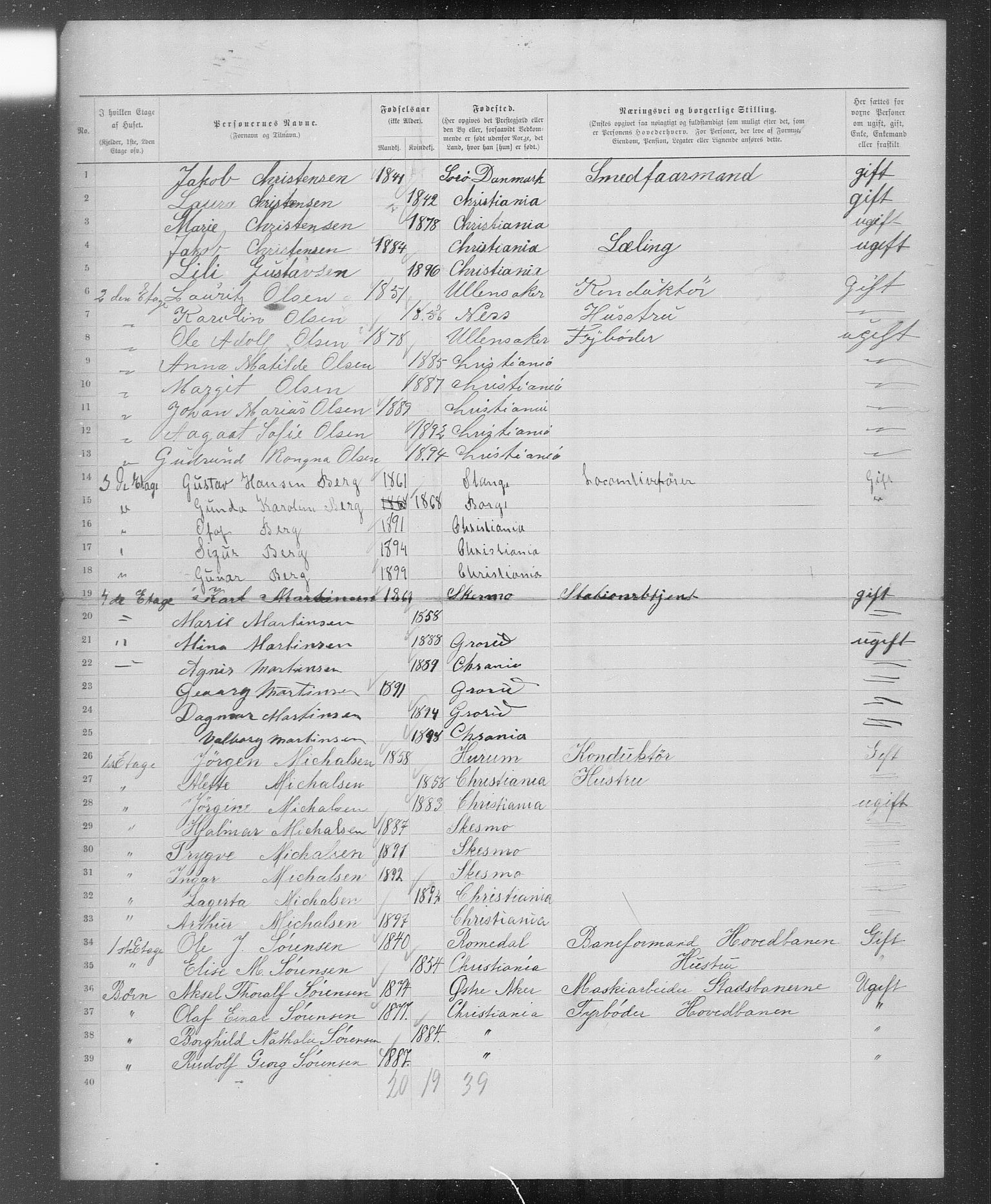 OBA, Municipal Census 1899 for Kristiania, 1899, p. 4090