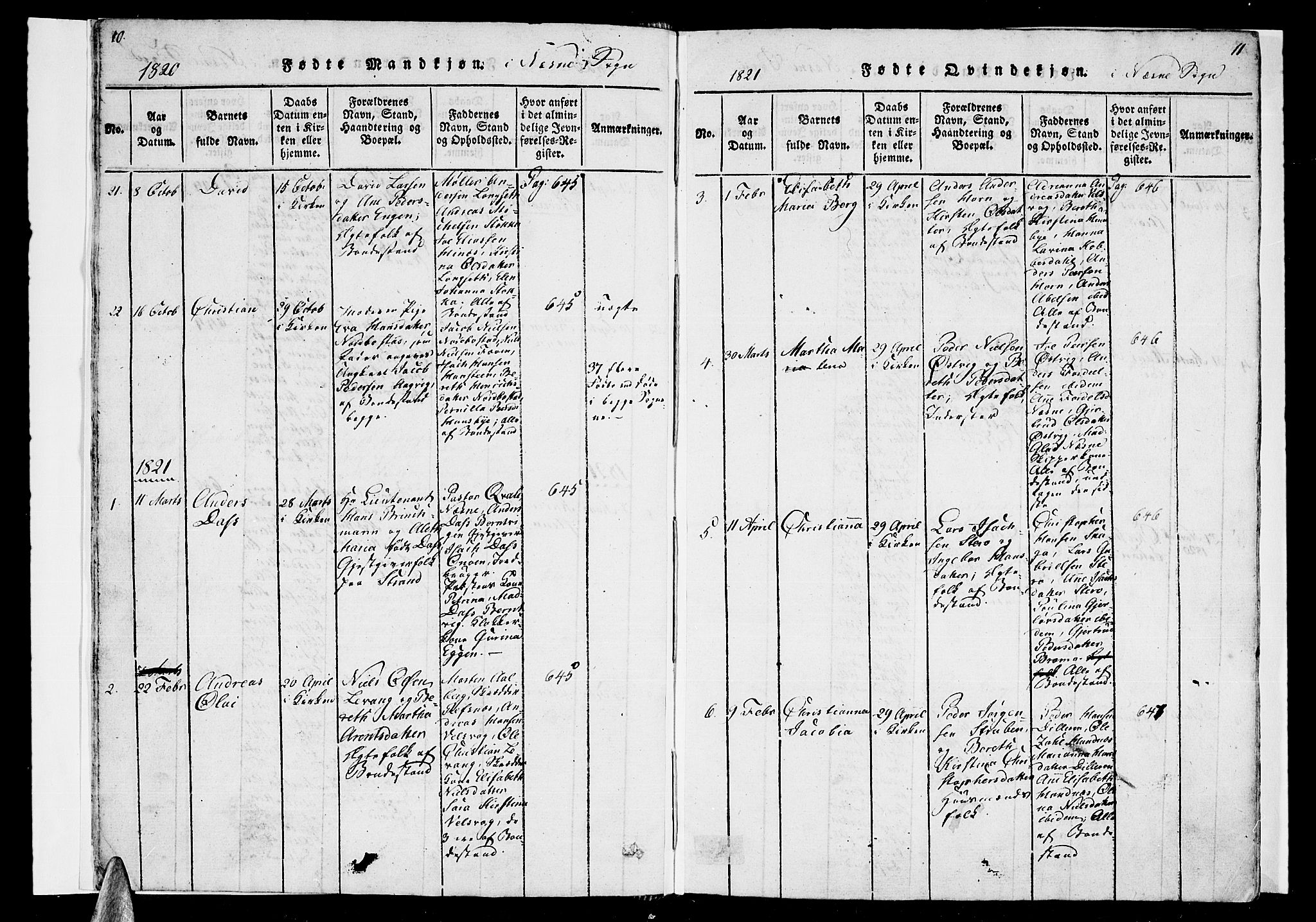 Ministerialprotokoller, klokkerbøker og fødselsregistre - Nordland, AV/SAT-A-1459/838/L0546: Parish register (official) no. 838A05 /1, 1820-1828, p. 10-11