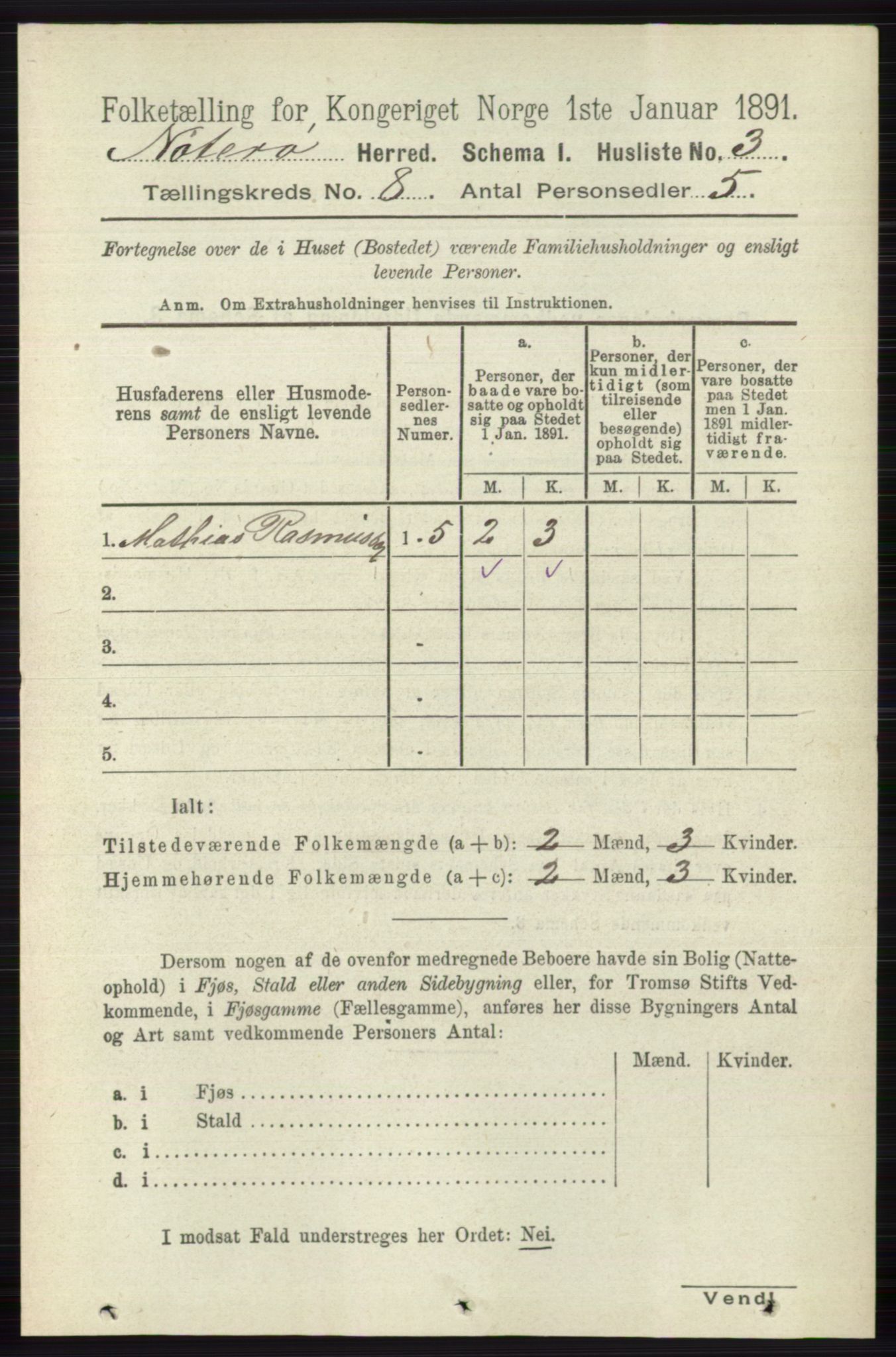 RA, 1891 census for 0722 Nøtterøy, 1891, p. 3753