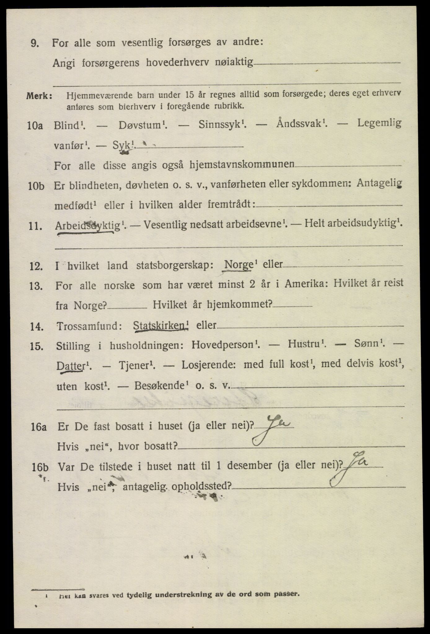 SAK, 1920 census for Åmli, 1920, p. 1588
