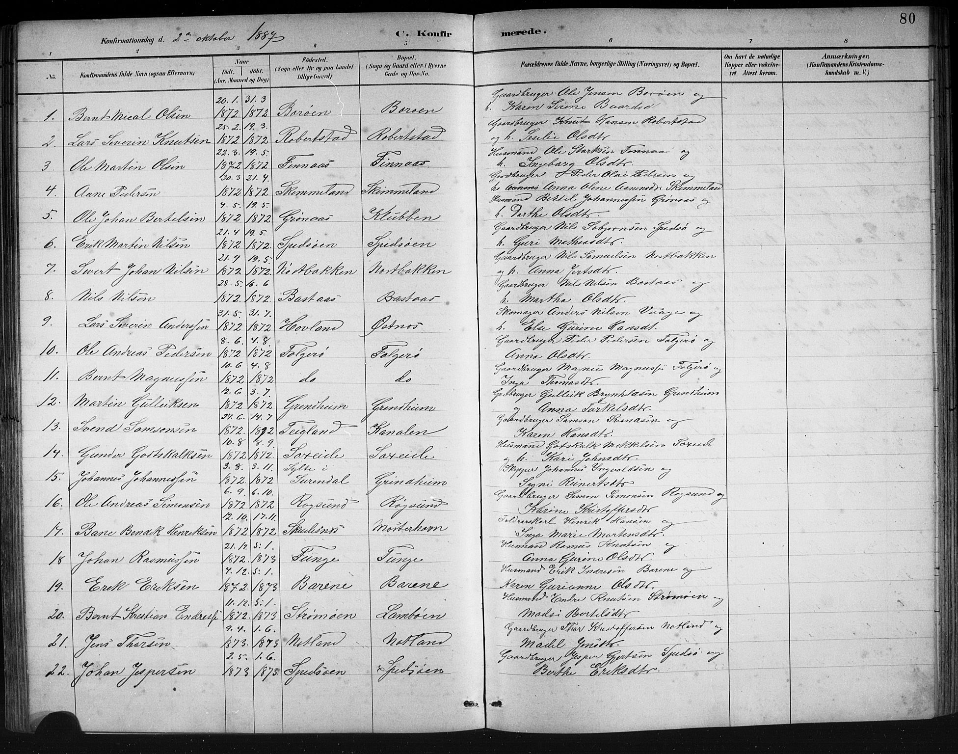 Finnås sokneprestembete, SAB/A-99925/H/Ha/Hab/Haba/L0003: Parish register (copy) no. A 3, 1883-1900, p. 80
