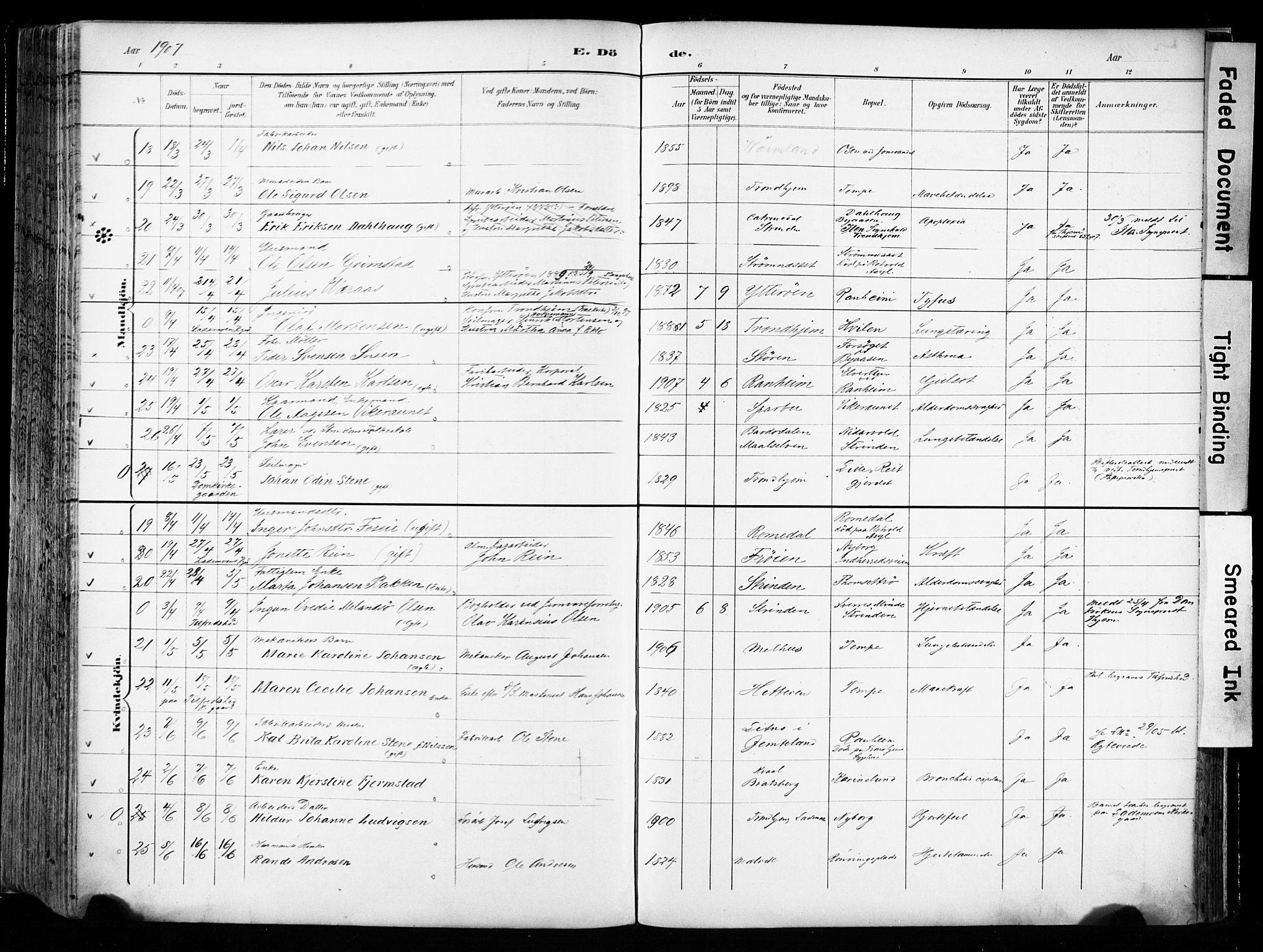 Ministerialprotokoller, klokkerbøker og fødselsregistre - Sør-Trøndelag, AV/SAT-A-1456/606/L0301: Parish register (official) no. 606A16, 1894-1907