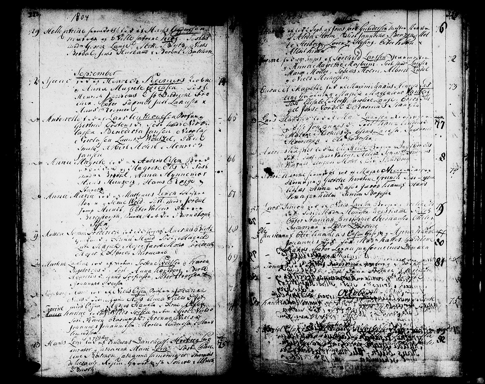 Domkirken sokneprestembete, AV/SAB-A-74801/H/Haa/L0004: Parish register (official) no. A 4, 1763-1820, p. 328-329