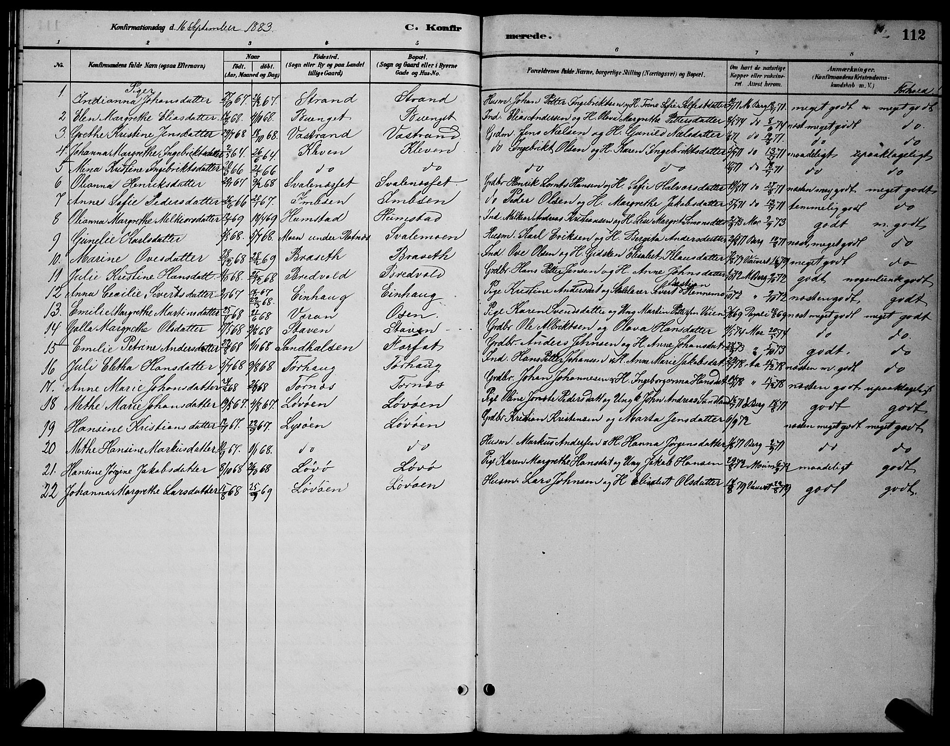 Ministerialprotokoller, klokkerbøker og fødselsregistre - Sør-Trøndelag, SAT/A-1456/655/L0687: Parish register (copy) no. 655C03, 1880-1898, p. 112