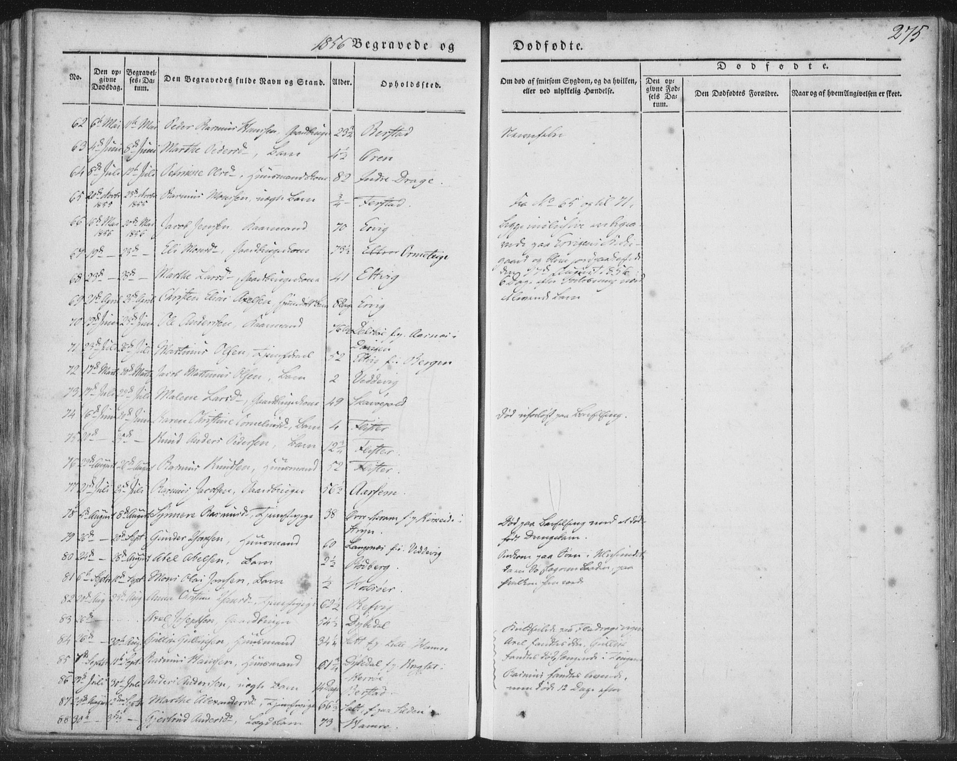Selje sokneprestembete, SAB/A-99938/H/Ha/Haa/Haaa: Parish register (official) no. A 10, 1844-1858, p. 275