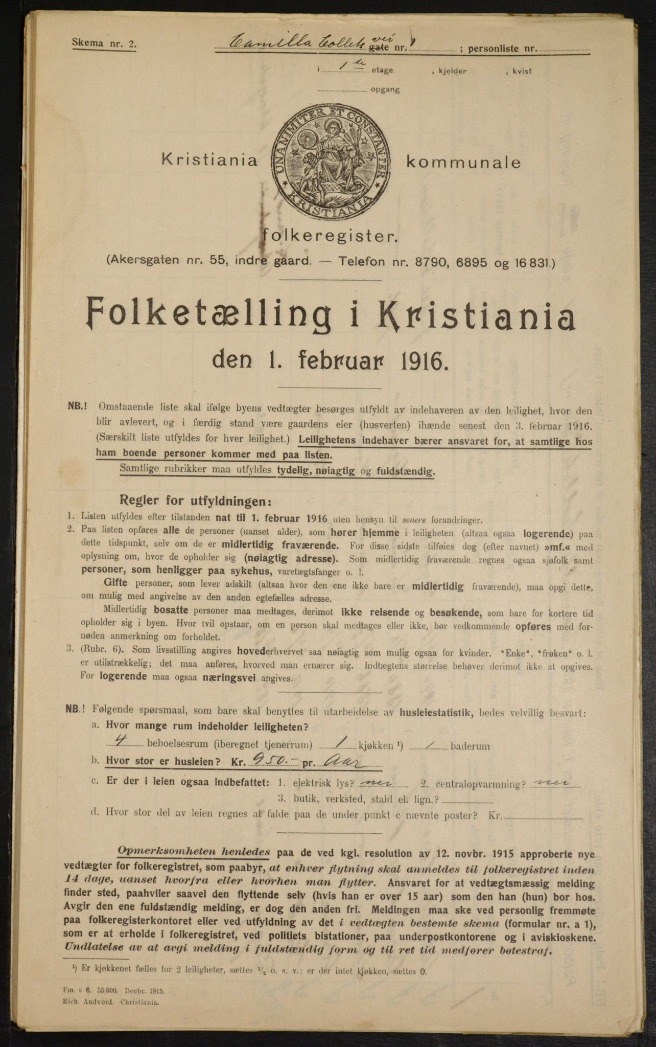 OBA, Municipal Census 1916 for Kristiania, 1916, p. 11617